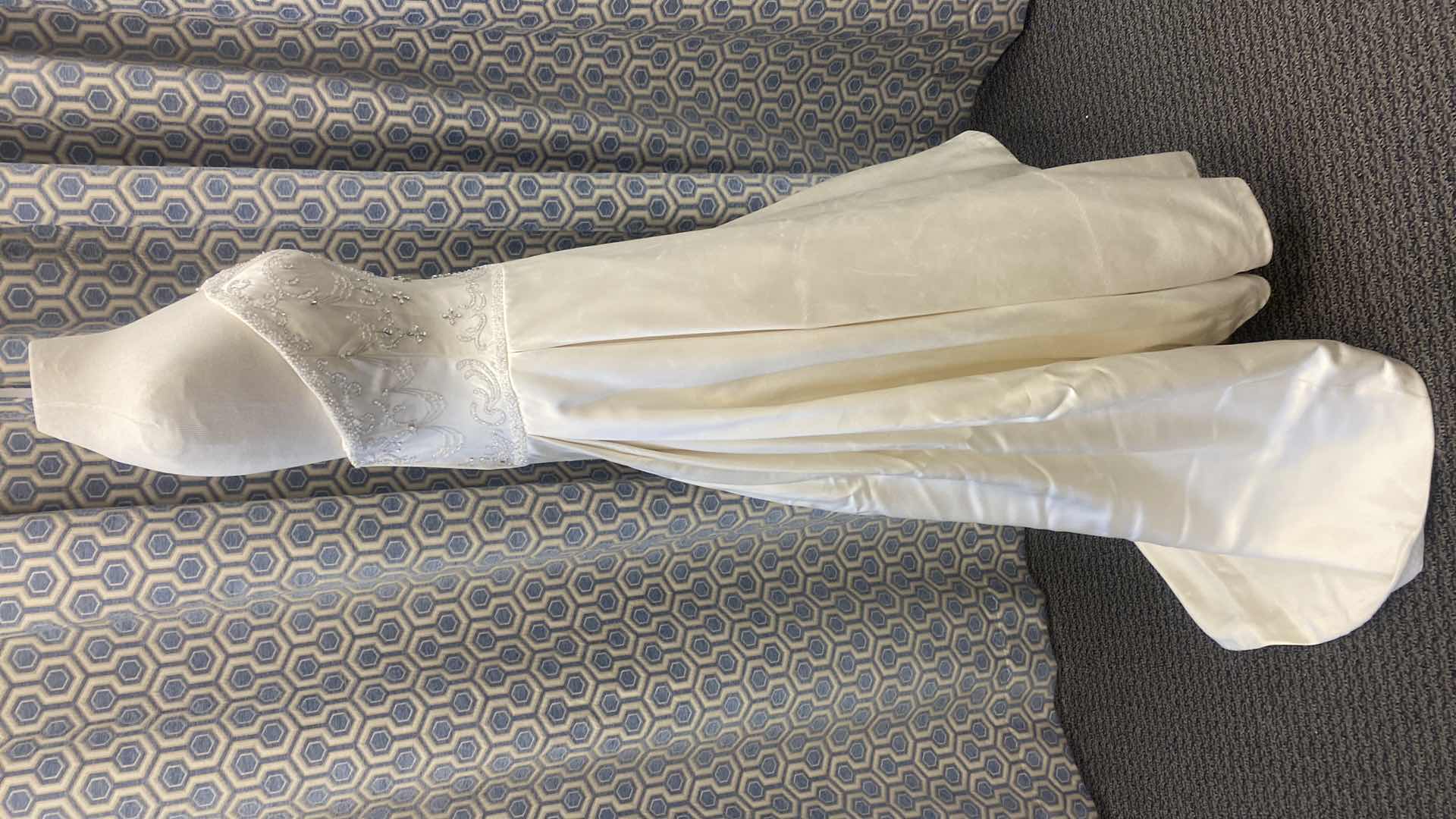 Photo 1 of BRIDAL GOWN “MOONLIGHT” IVORY BRUSHED SATIN STRAPLESS WITH RHINESTONES & BEADS SIZE 8