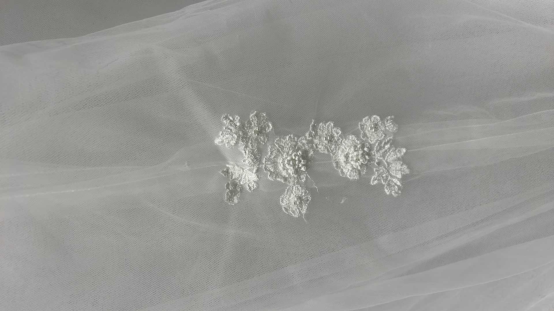 Photo 4 of BRIDAL GOWN, “LADY ELEANOR”, FULL SKIRT, LACE-OVER SATIN, WHITE, SIZE 8 