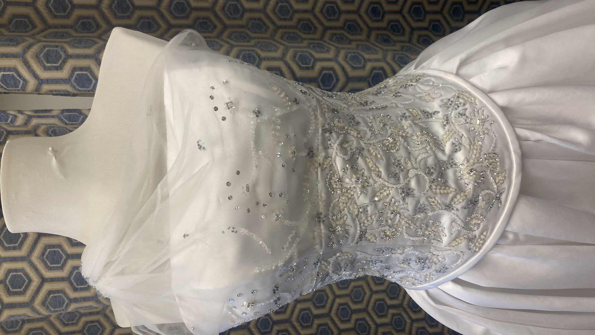 Photo 1 of BRIDAL GOWN “MAGGIE SOTTERO” WHITE SATIN 2 PIECE ONE SHOULDER SIZE 8