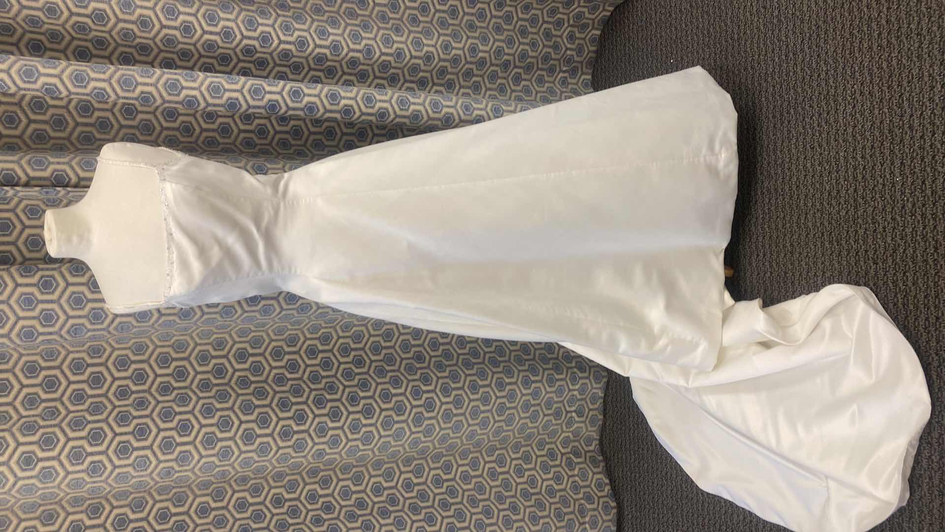 Photo 1 of BRIDAL GOWN “MONIQUE” IVORY SATIN A-LINE EMBELISHMENT AT NECKLINE SIZE 8