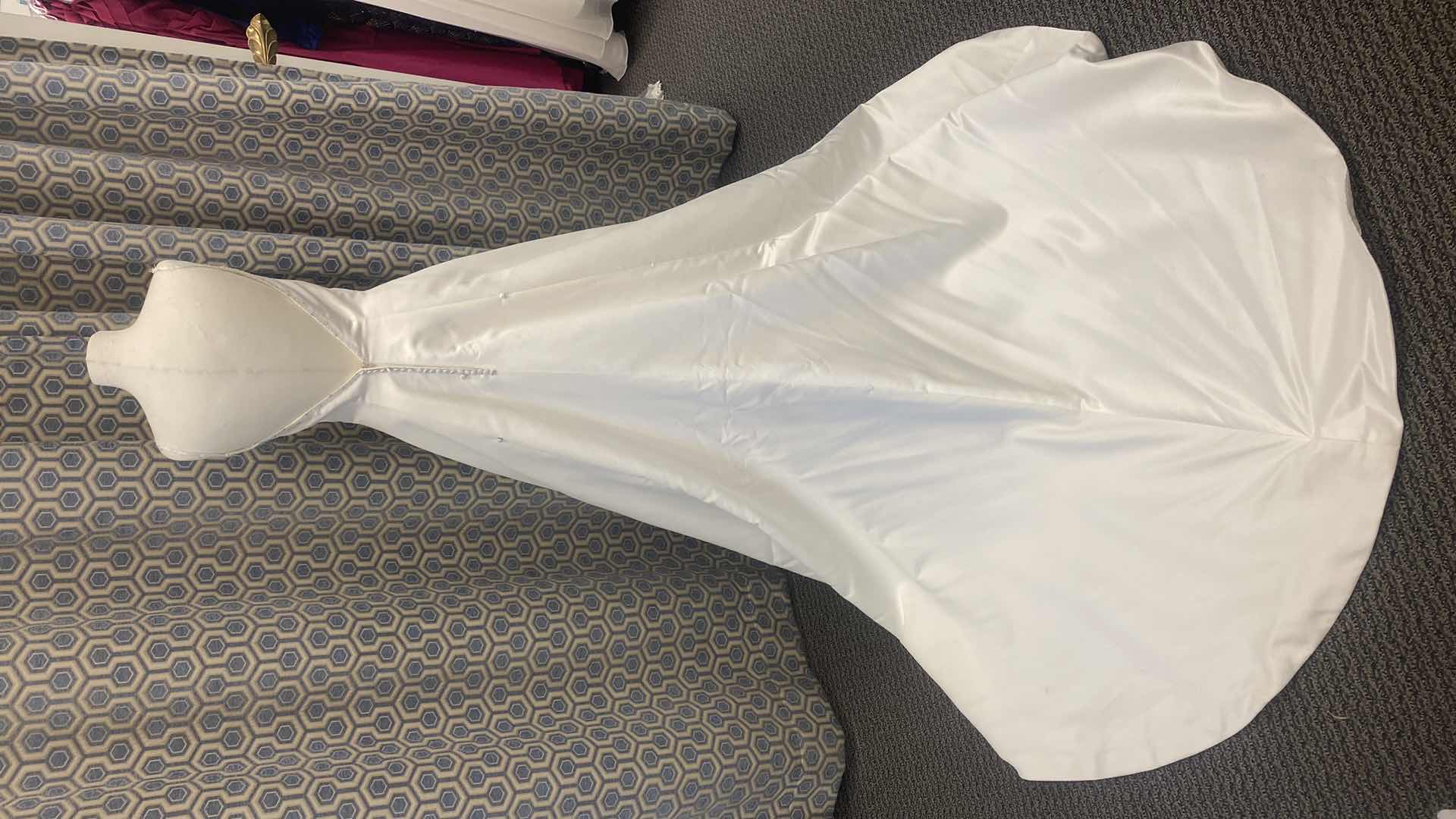 Photo 1 of BRIDAL GOWN “MONIQUE” IVORY SATIN A-LINE EMBELISHMENT AT NECKLINE SIZE 8