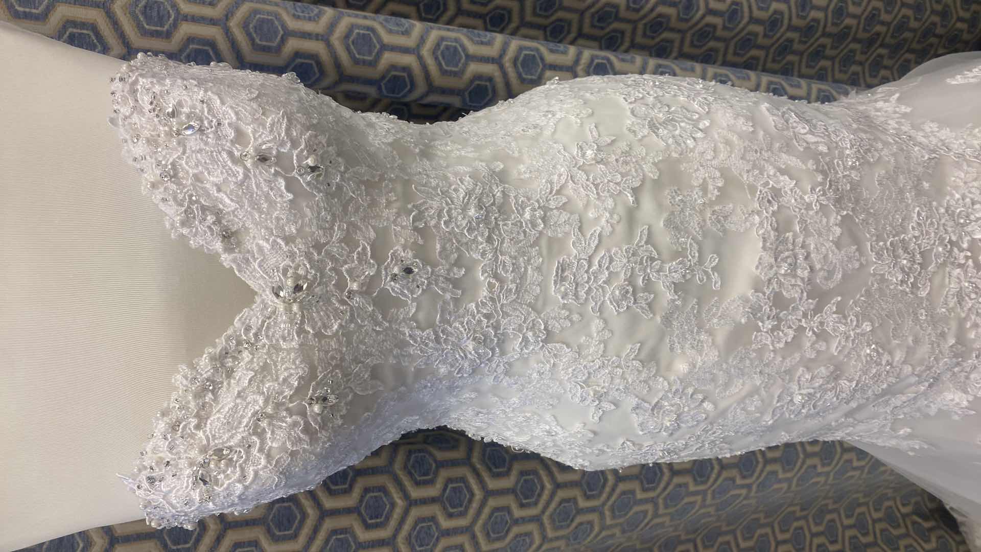 Photo 1 of BRIDAL GOWN “MORI LEE” IVORY STRAPLESS MERMAID EMBROIDERED w PEARLS TLE & LACE SIZE 6