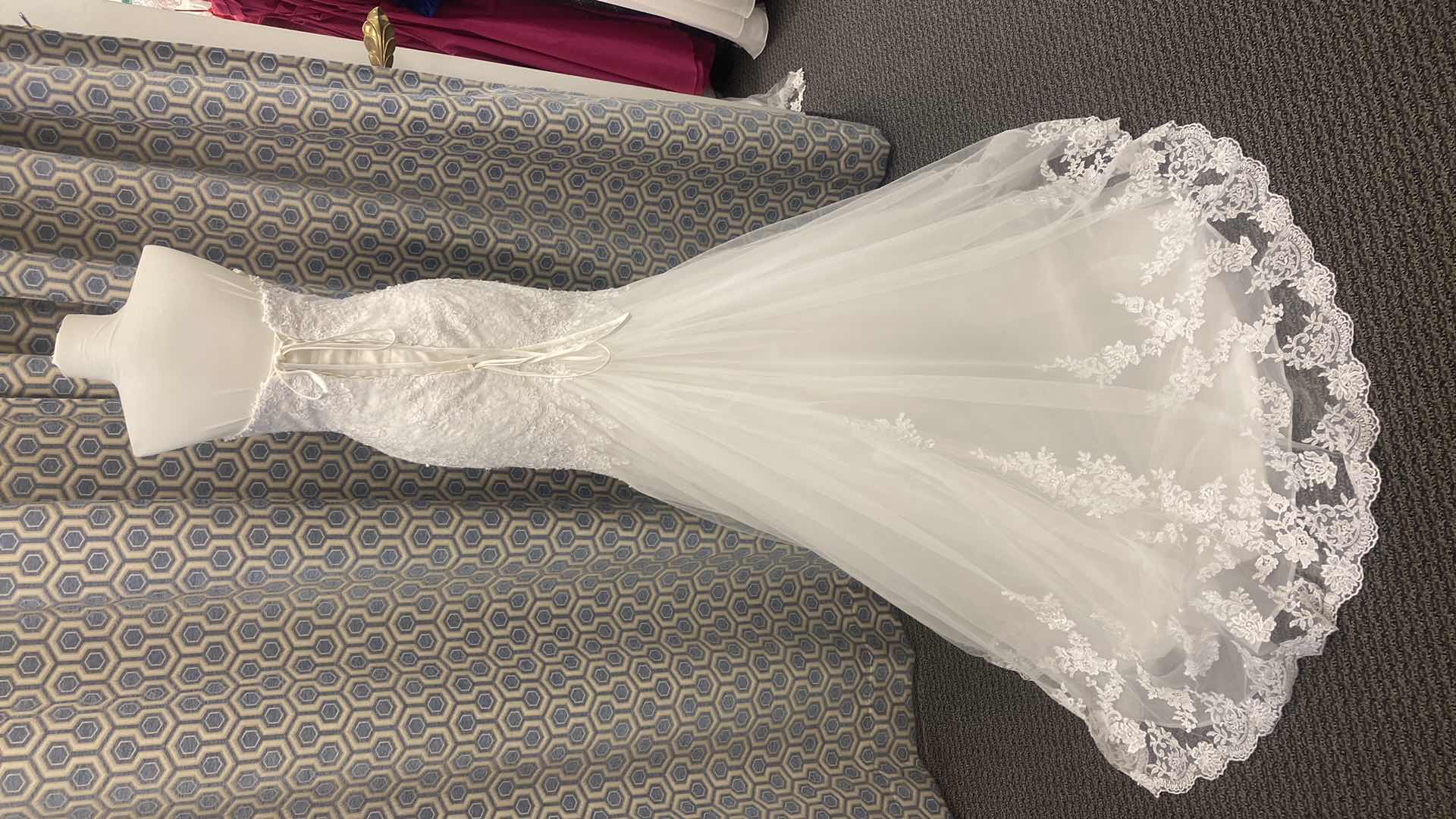 Photo 1 of BRIDAL GOWN “MORI LEE” IVORY STRAPLESS MERMAID EMBROIDERED w PEARLS TLE & LACE SIZE 6