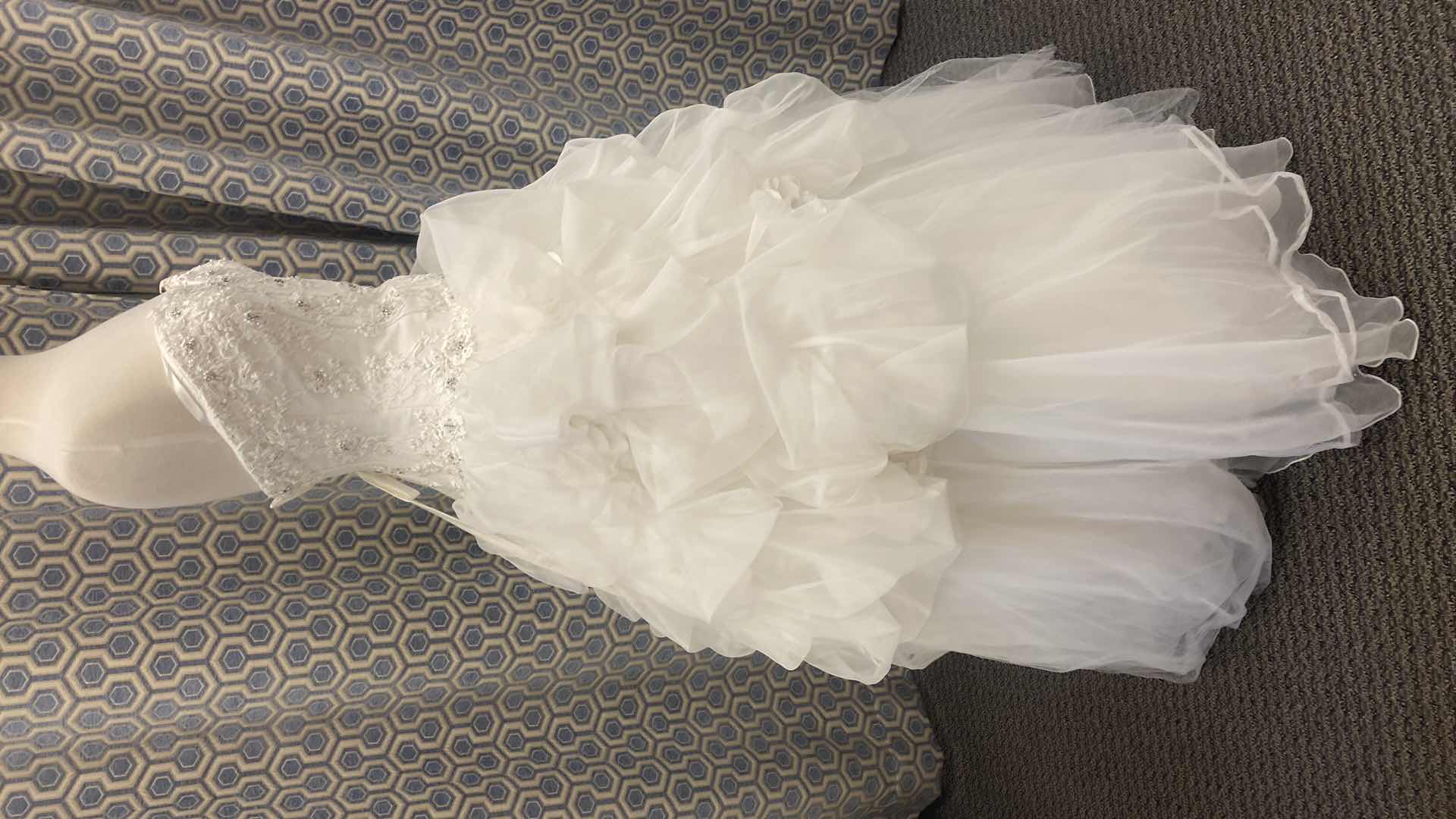 Photo 1 of BRIDAL GOWN “MADELINE GARDNER” STRAPLESS ORGANZA & TULE w  EMBROIDERY & RHINESTONES ON TOP SIZE 8-10