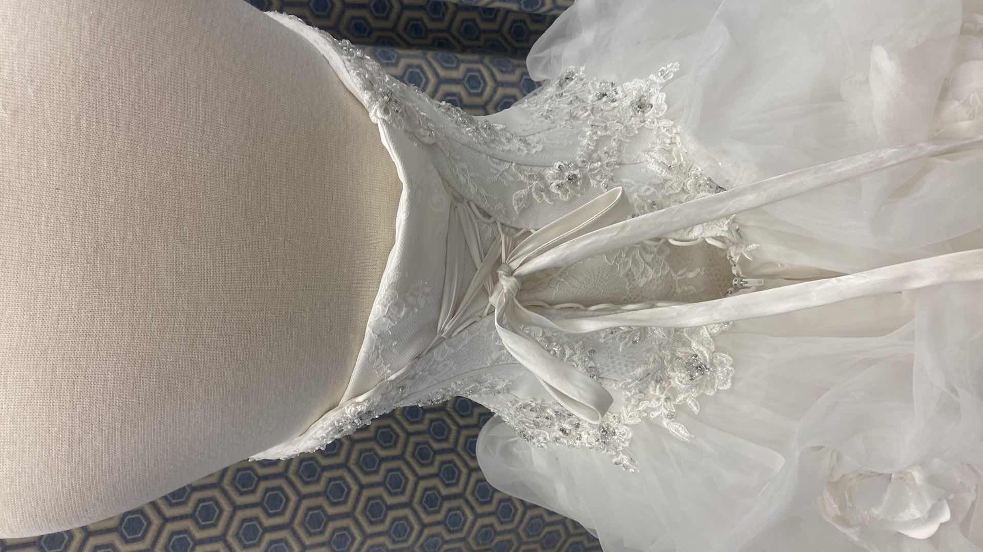 Photo 1 of BRIDAL GOWN “MADELINE GARDNER” STRAPLESS ORGANZA & TULE w  EMBROIDERY & RHINESTONES ON TOP SIZE 8-10