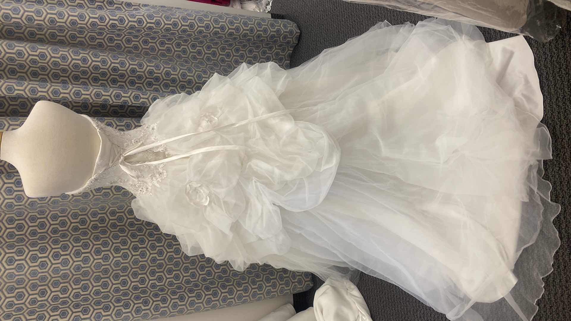 Photo 1 of BRIDAL GOWN “MADELINE GARDNER” STRAPLESS ORGANZA & TULE w  EMBROIDERY & RHINESTONES ON TOP SIZE 8-10