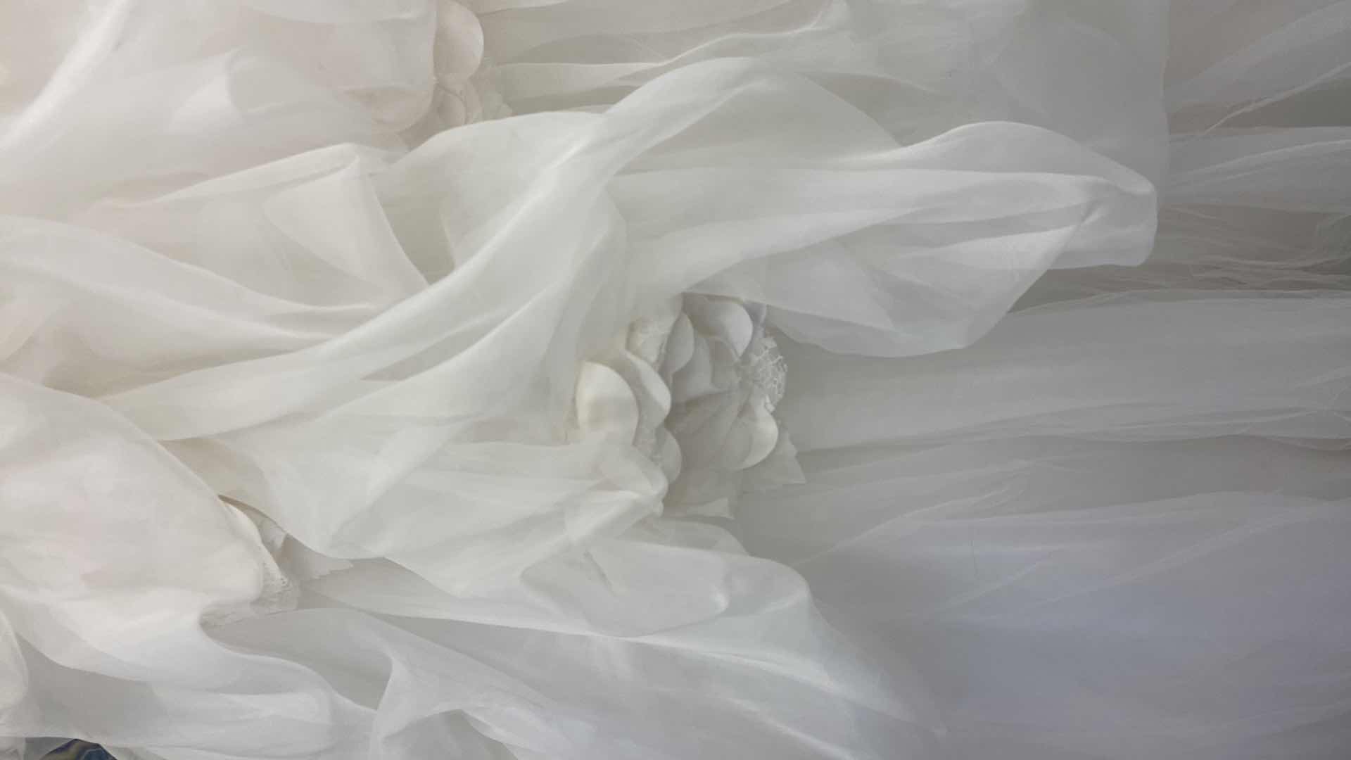 Photo 1 of BRIDAL GOWN “MADELINE GARDNER” STRAPLESS ORGANZA & TULE w  EMBROIDERY & RHINESTONES ON TOP SIZE 8-10