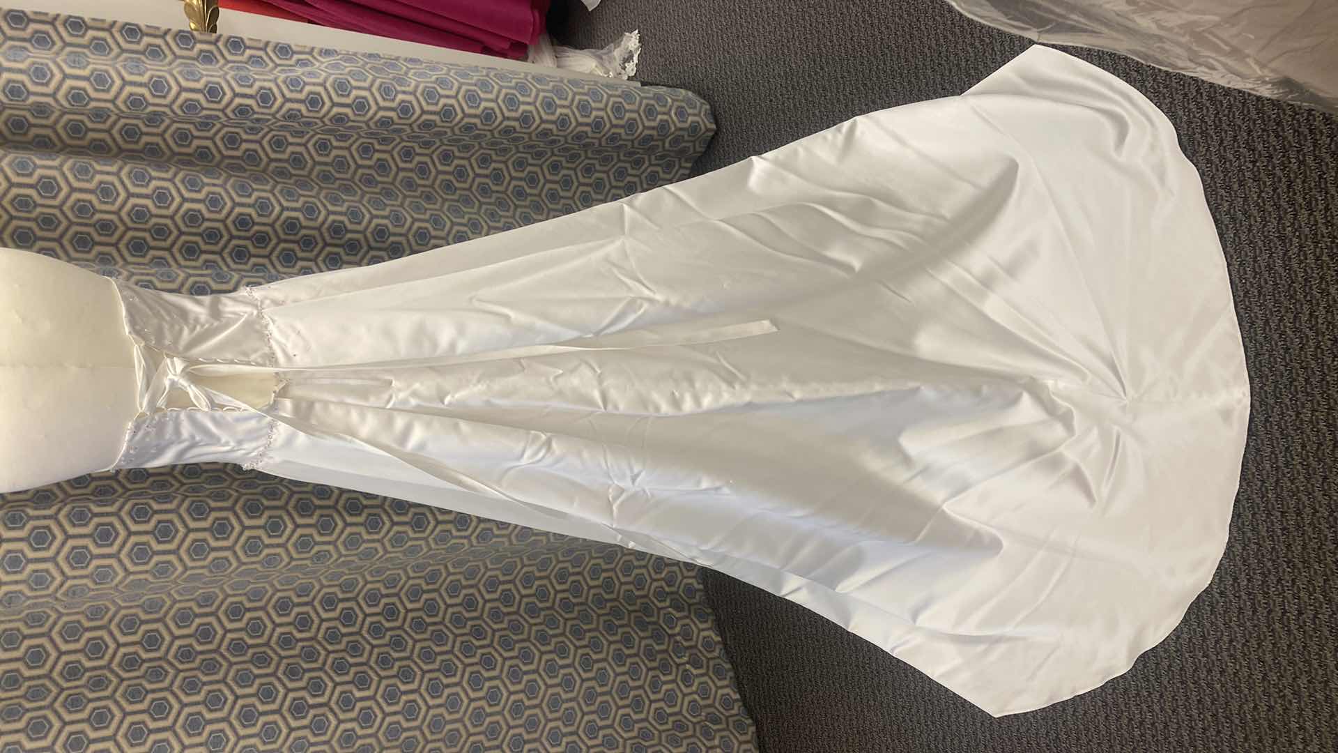 Photo 1 of BRIDAL GOWN WHITE SATIN A -LINE CORSET BACK w RHINESTONES SIZE 12