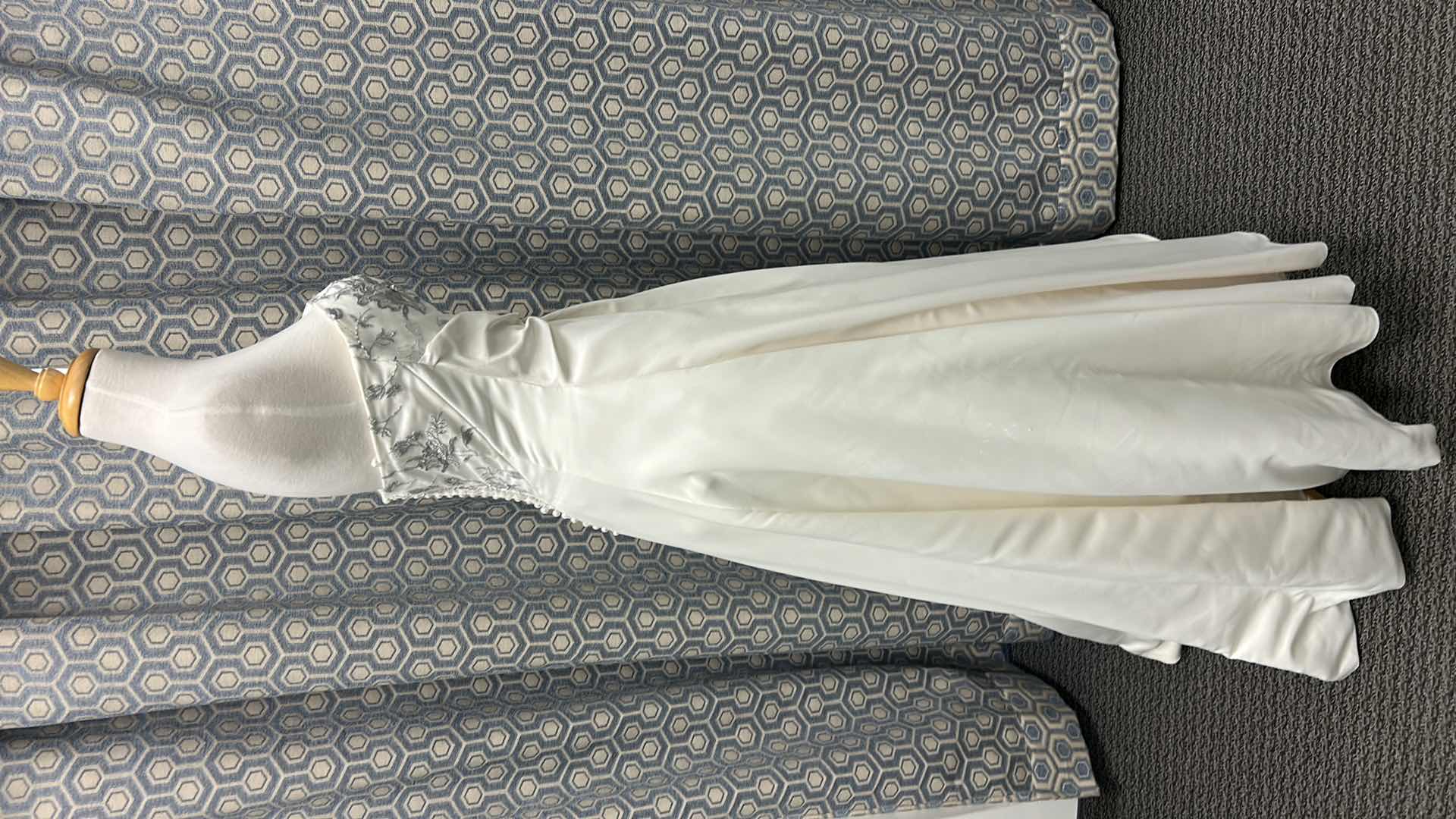 Photo 1 of BRIDAL GOWN, MAGGIE SOTTERO, ONE-PIECE STRAPLESS GOWN, FEATURES A LACE-UP SKIRT CREATED FROM EMBROIDERY WHITE/BLACK AND DIAMOND SPARKLE, SIZE 6