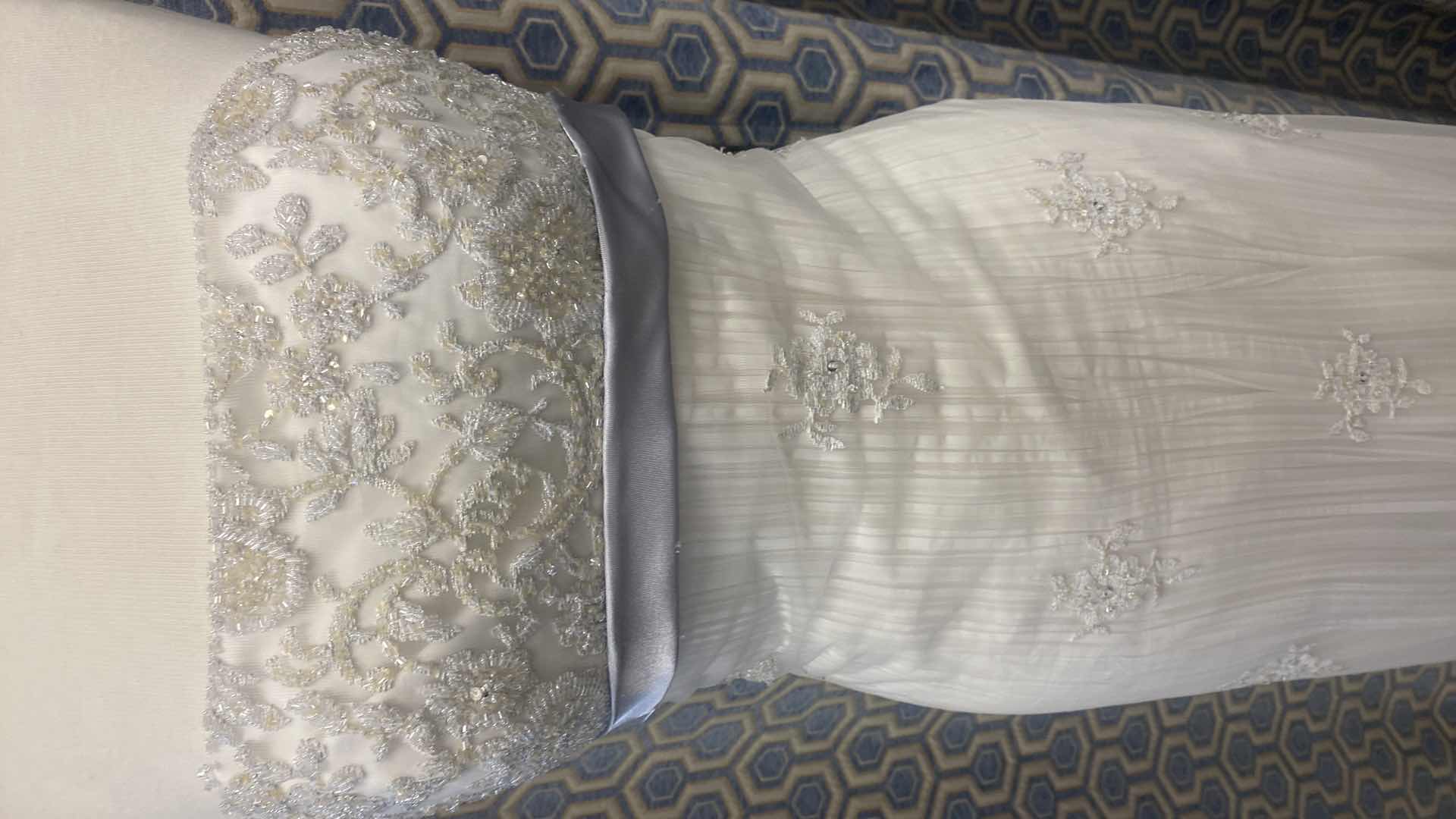 Photo 1 of BRIDAL GOWN “PROROVIAS” IVORY LACE SLIM A-LINE w SATIN BAND SIZE 10