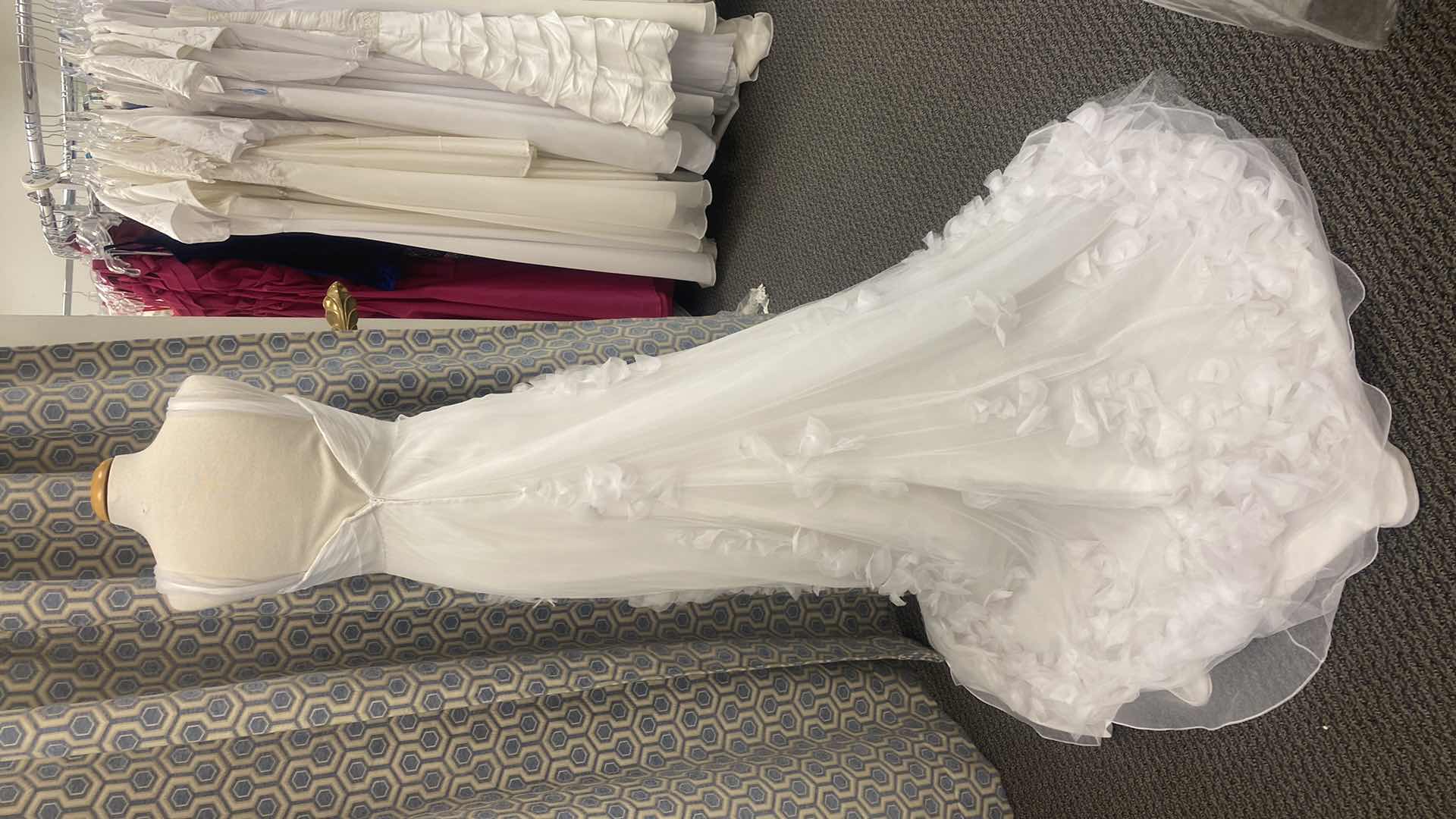 Photo 1 of BRIDAL GOWN “CASABLANCA” DIAMOND WHITE SATIN w TULLE  SIZE 6