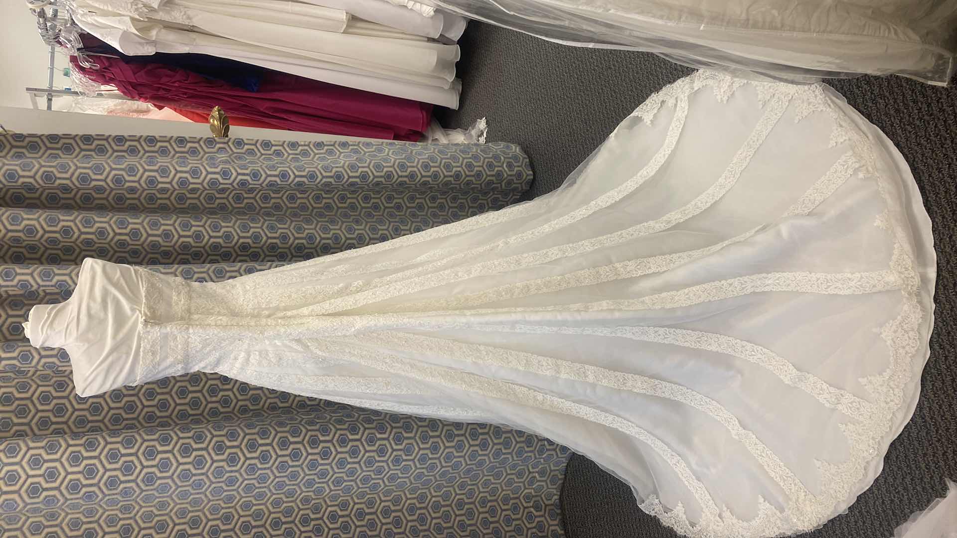 Photo 1 of BRIDAL GOWN “PRONOVIOS” IVORY STRAPLESS SATIN w TULLE & LACE OVERLAY SIZE 10