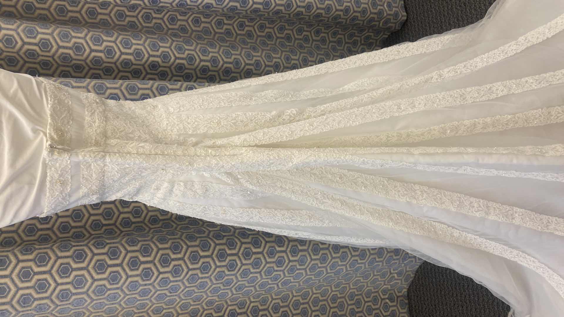 Photo 1 of BRIDAL GOWN “PRONOVIOS” IVORY STRAPLESS SATIN w TULLE & LACE OVERLAY SIZE 10