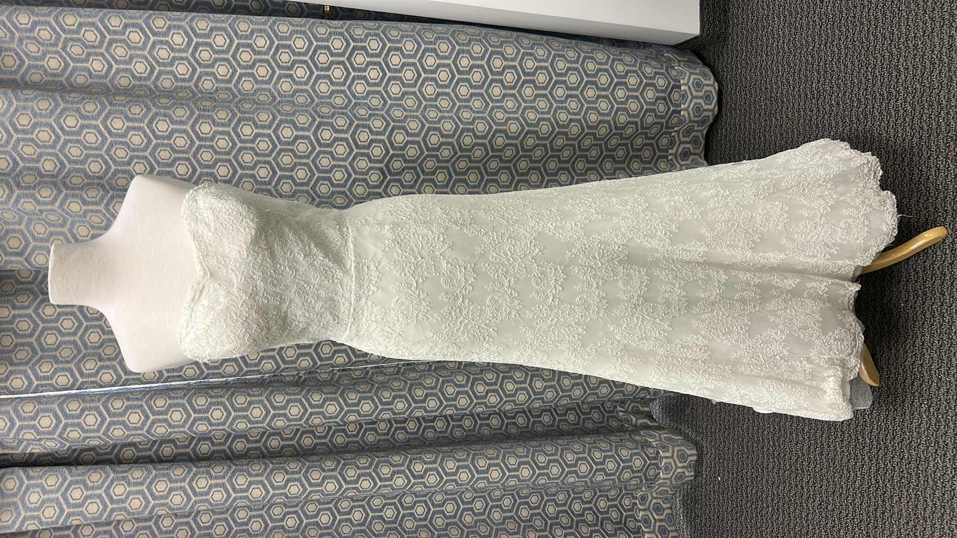 Photo 1 of BRIDAL GOWN, "WATTERS" IVORY LACE, STRAPLESS FIT AND FLARE,  SIZE 10/12