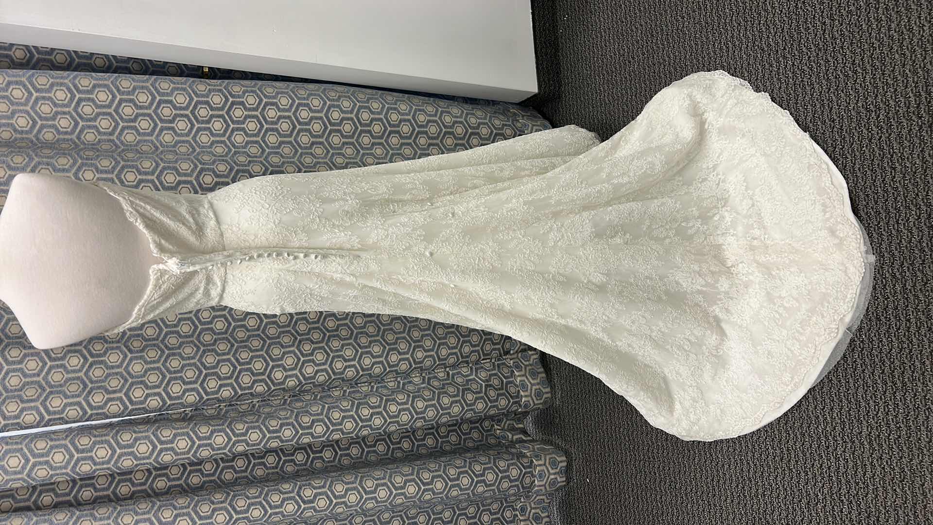 Photo 1 of BRIDAL GOWN, "WATTERS" IVORY LACE, STRAPLESS FIT AND FLARE,  SIZE 10/12