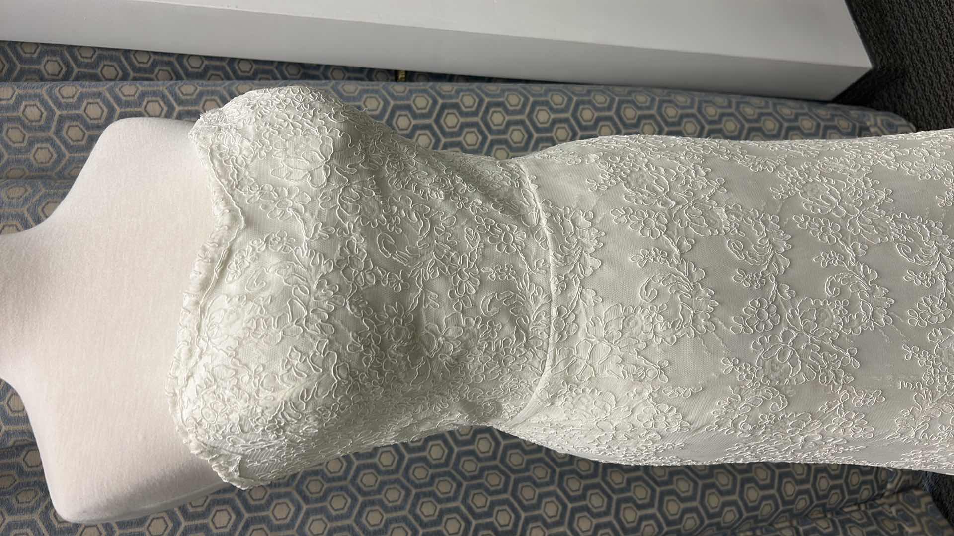 Photo 1 of BRIDAL GOWN, "WATTERS" IVORY LACE, STRAPLESS FIT AND FLARE,  SIZE 10/12