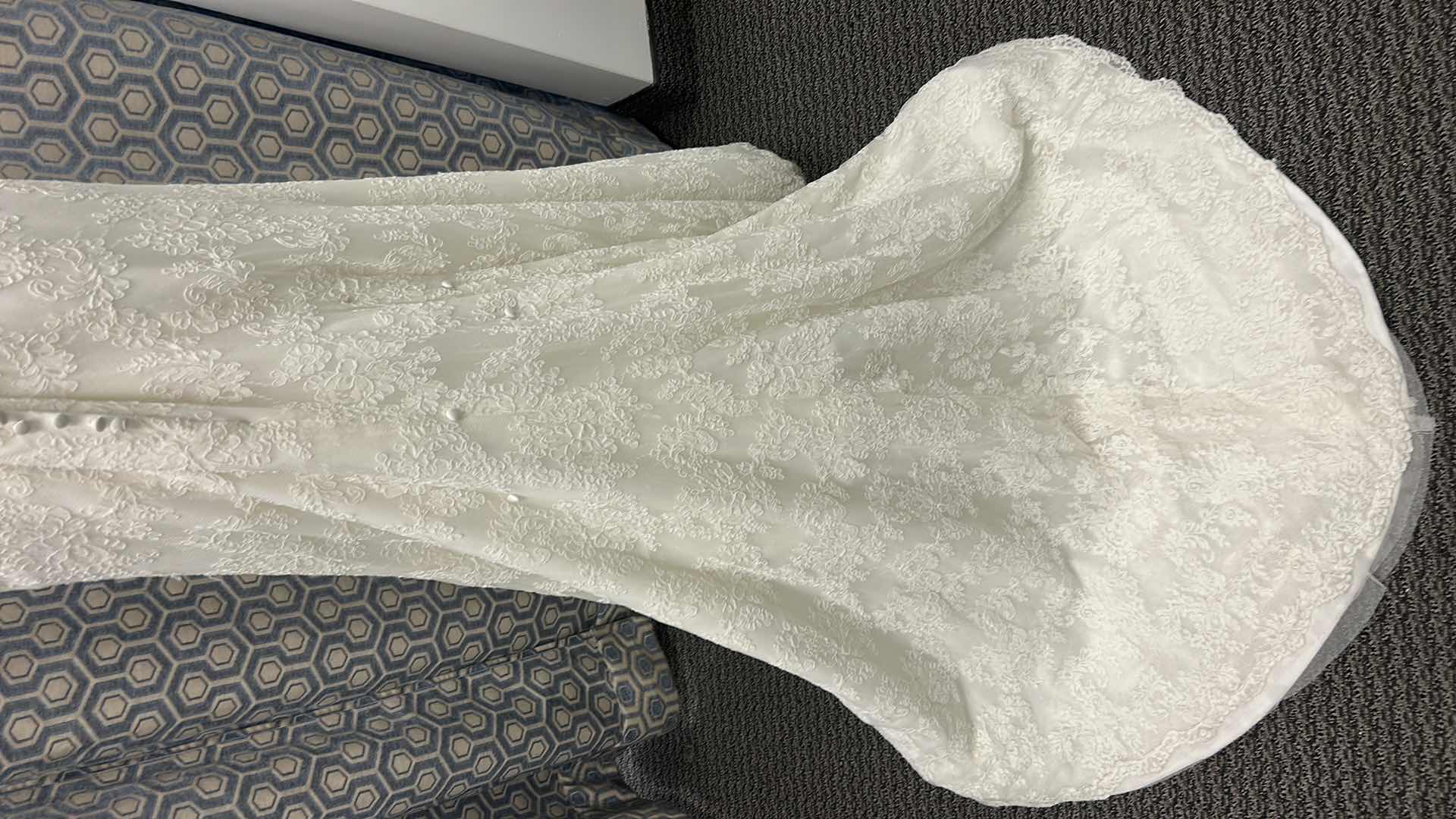 Photo 1 of BRIDAL GOWN, "WATTERS" IVORY LACE, STRAPLESS FIT AND FLARE,  SIZE 10/12