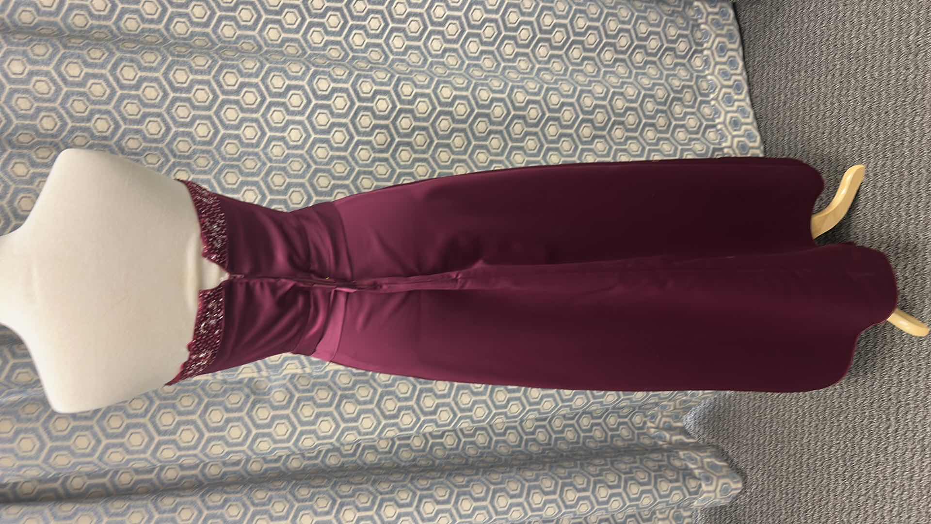 Photo 1 of EVENING GOWN "MODERN MAIDS COLLECTION STRAPLESS FLOOR LENGTH RICH MAGENTA SATIN GOWN, RUCHED BODICE, SWEETHEART NECKLINE, BEADED DETAILING SIZE 10