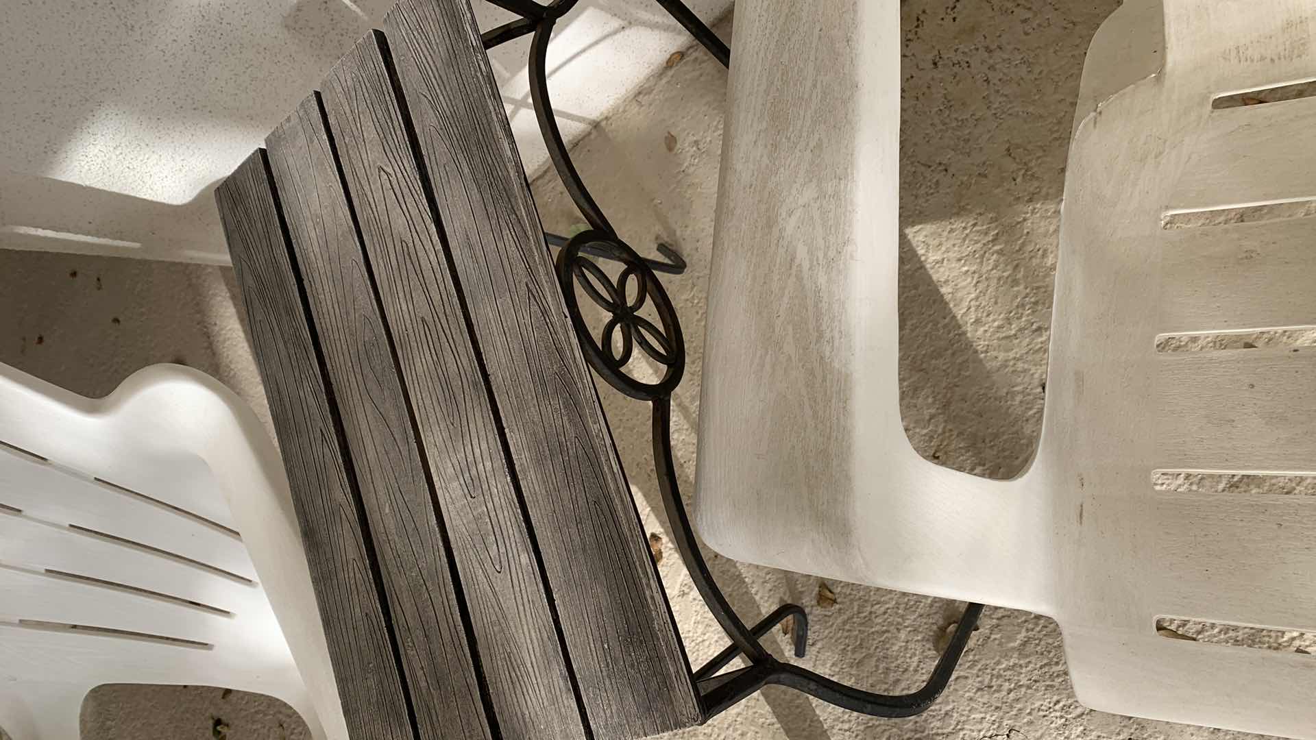 Photo 1 of 2-PLASTIC LOUNGE CHAIRS AND TABLE