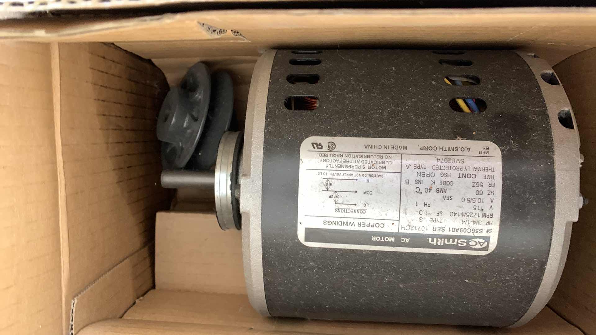 Photo 1 of AC ELECTRIC MOTOR  HP 3/4-1/4