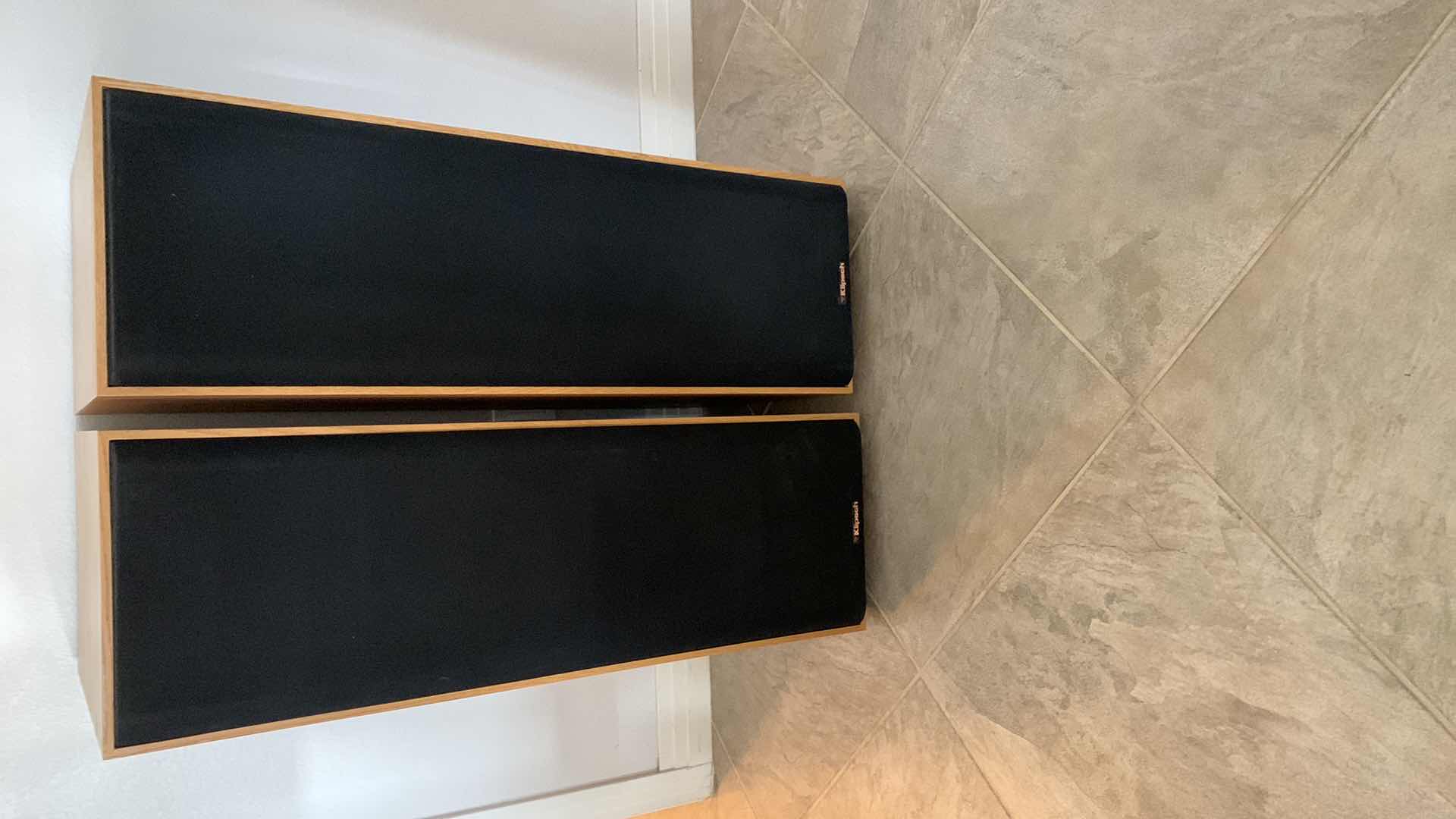 View 1 of 2-KLIPSCH KG 5.5 STEREO SPEAKERS IN LIGHT OAK