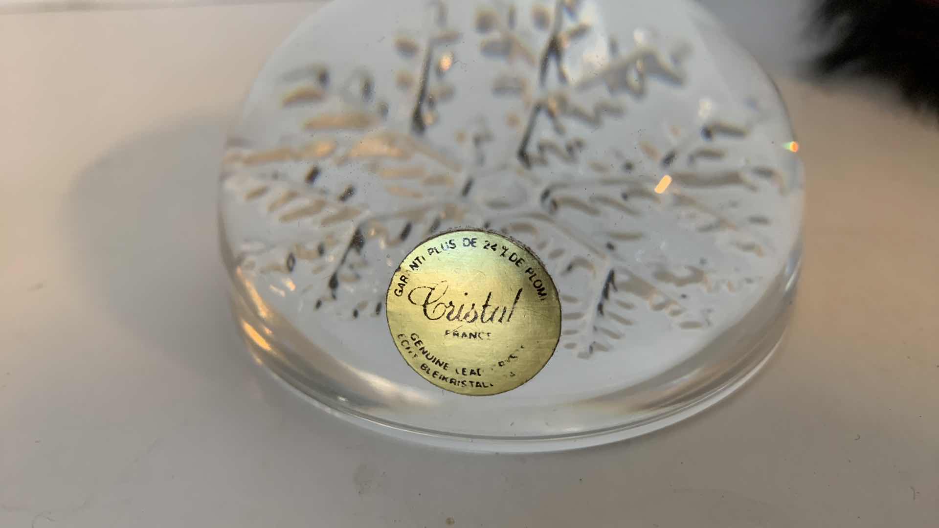 Photo 1 of ANTIQUE SPYGLASS, CANADIAN BEAR, AND A CRISTAL FRANCE LEADED SNOWFLAKE PAPERWEIGHT