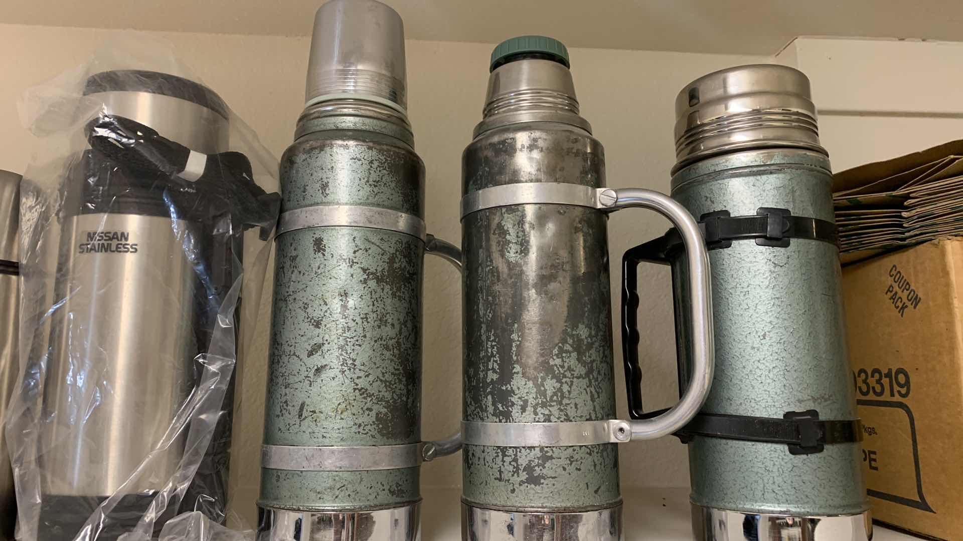 Photo 3 of 5-VINTAGE METAL THERMOS BOTTLES
