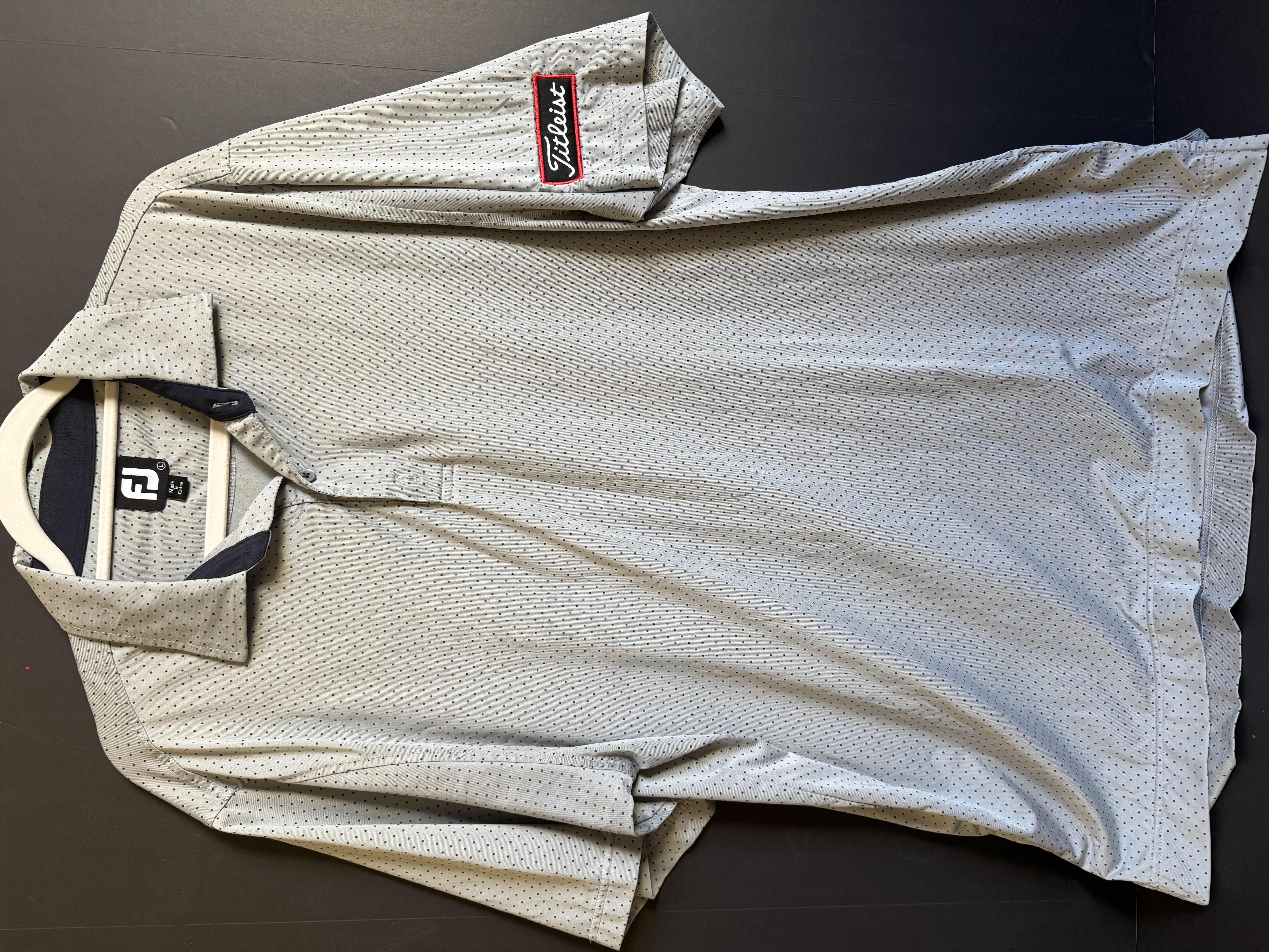 Photo 1 of FJ MENS SIZE LARGE PGA TOUR PATCHED POLO- ONLY FOR TOUR PROS AND NOT AVAILABLE TO THE PUBLIC