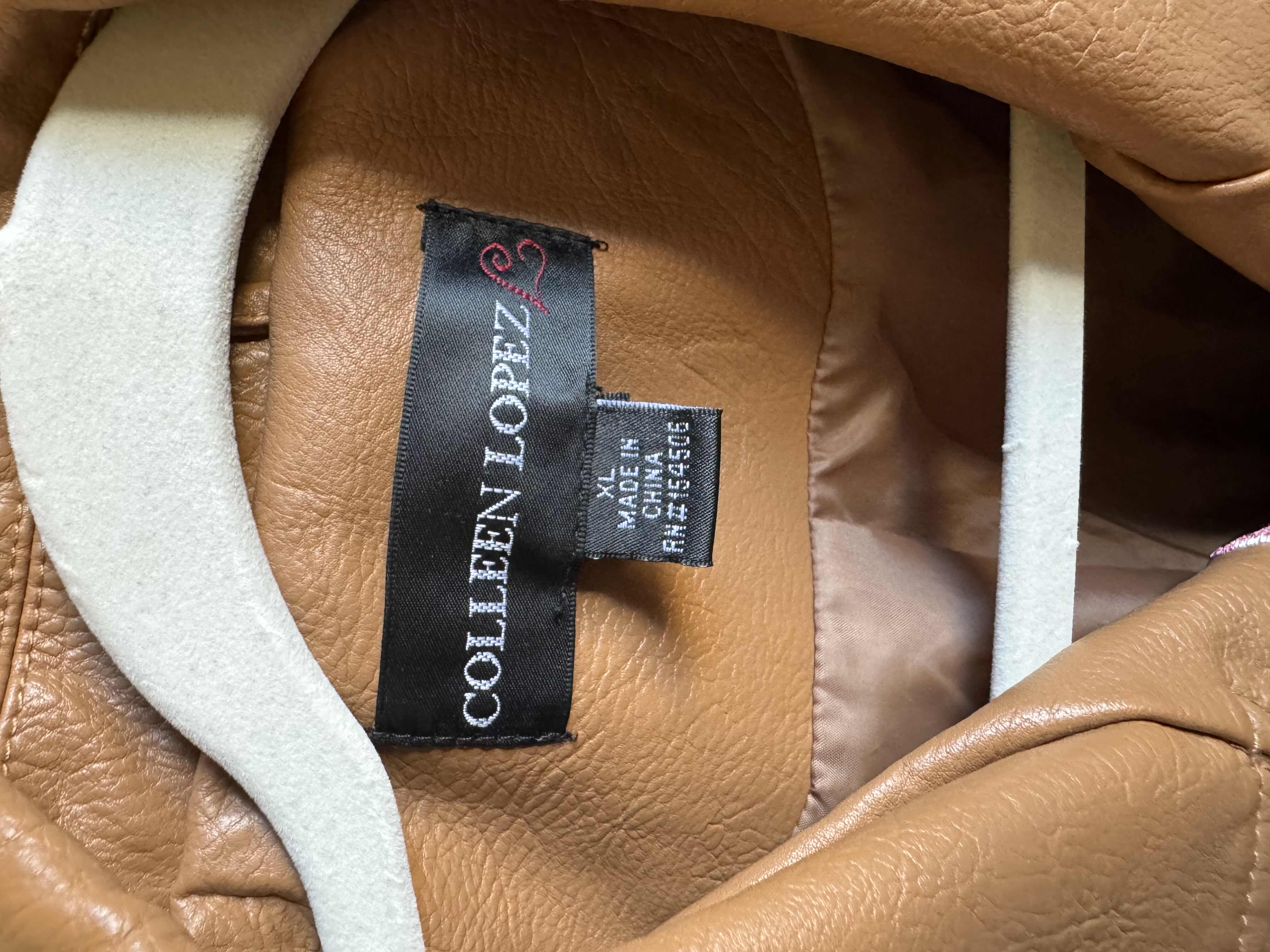 Photo 1 of EMBROIDERED & STUDDED LEATHER COAT IN SIZE XL