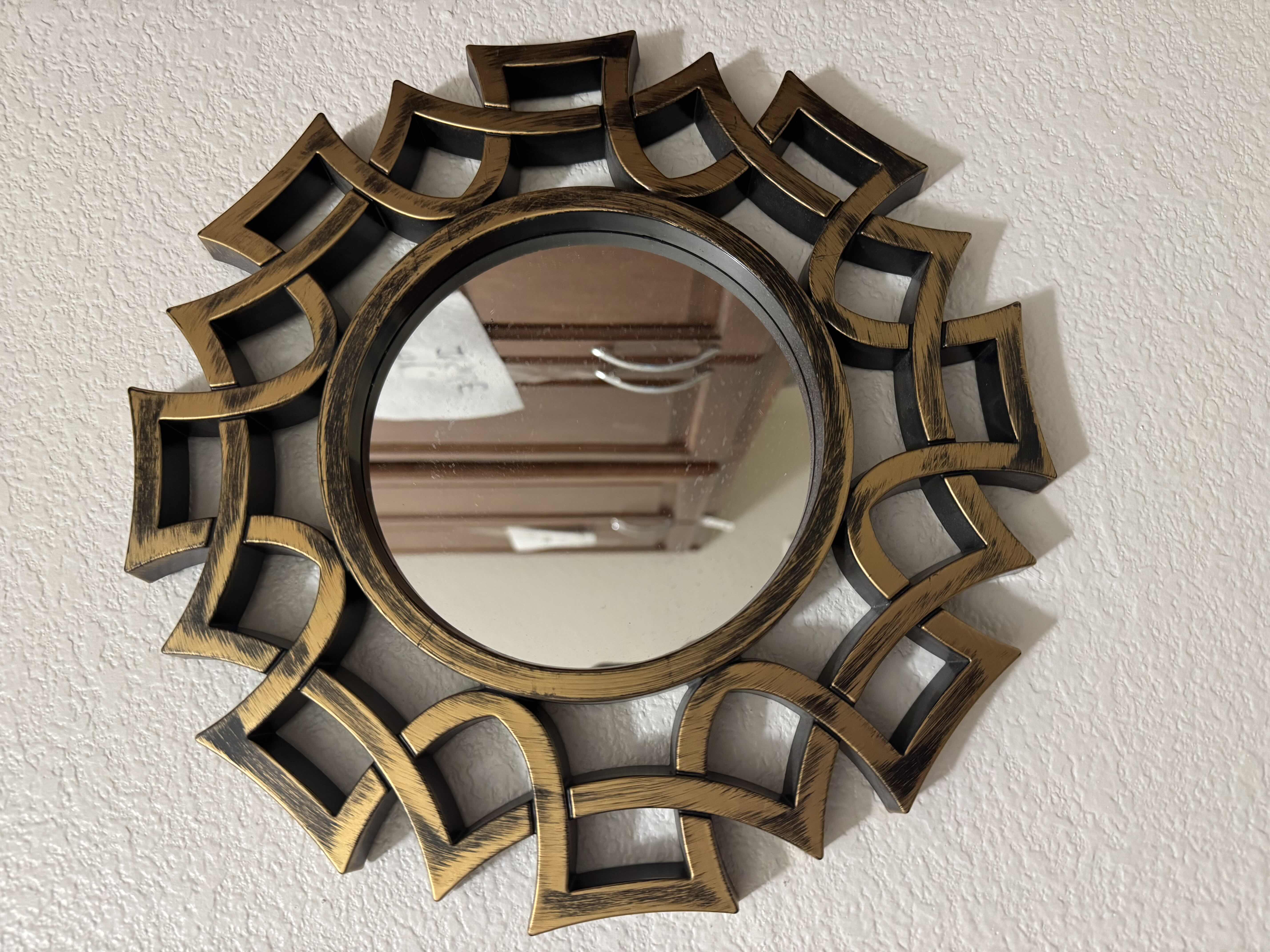Photo 1 of 2 PLASTIC WALL MIRRORS IN GOLD 12” and 10” DIAMETER