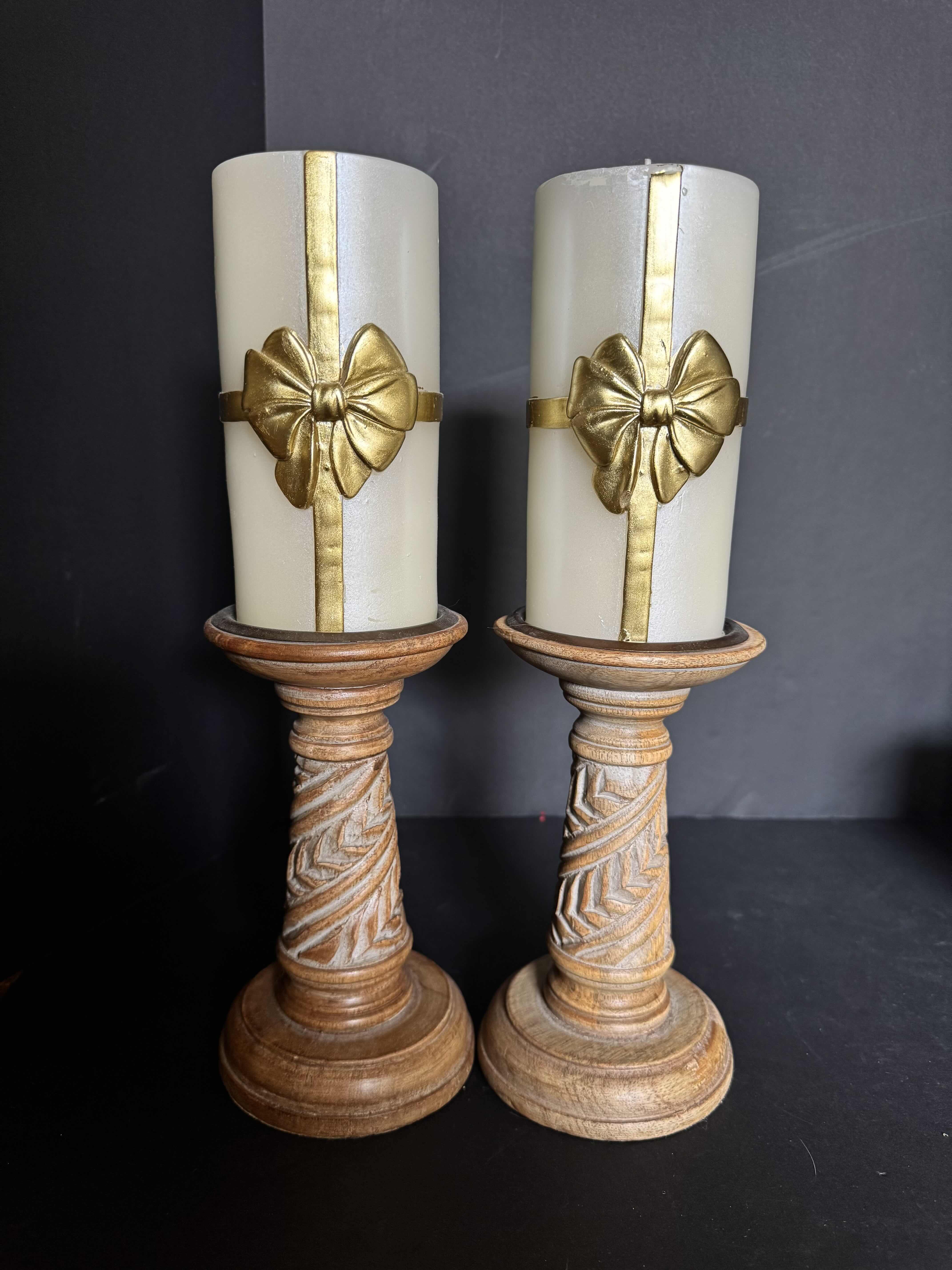 Photo 1 of 2 CANDLE HOLDERS WITH CANDLES 13.5”H
1 LED CANDLE 6”H
1 LED CANDLE 5”H