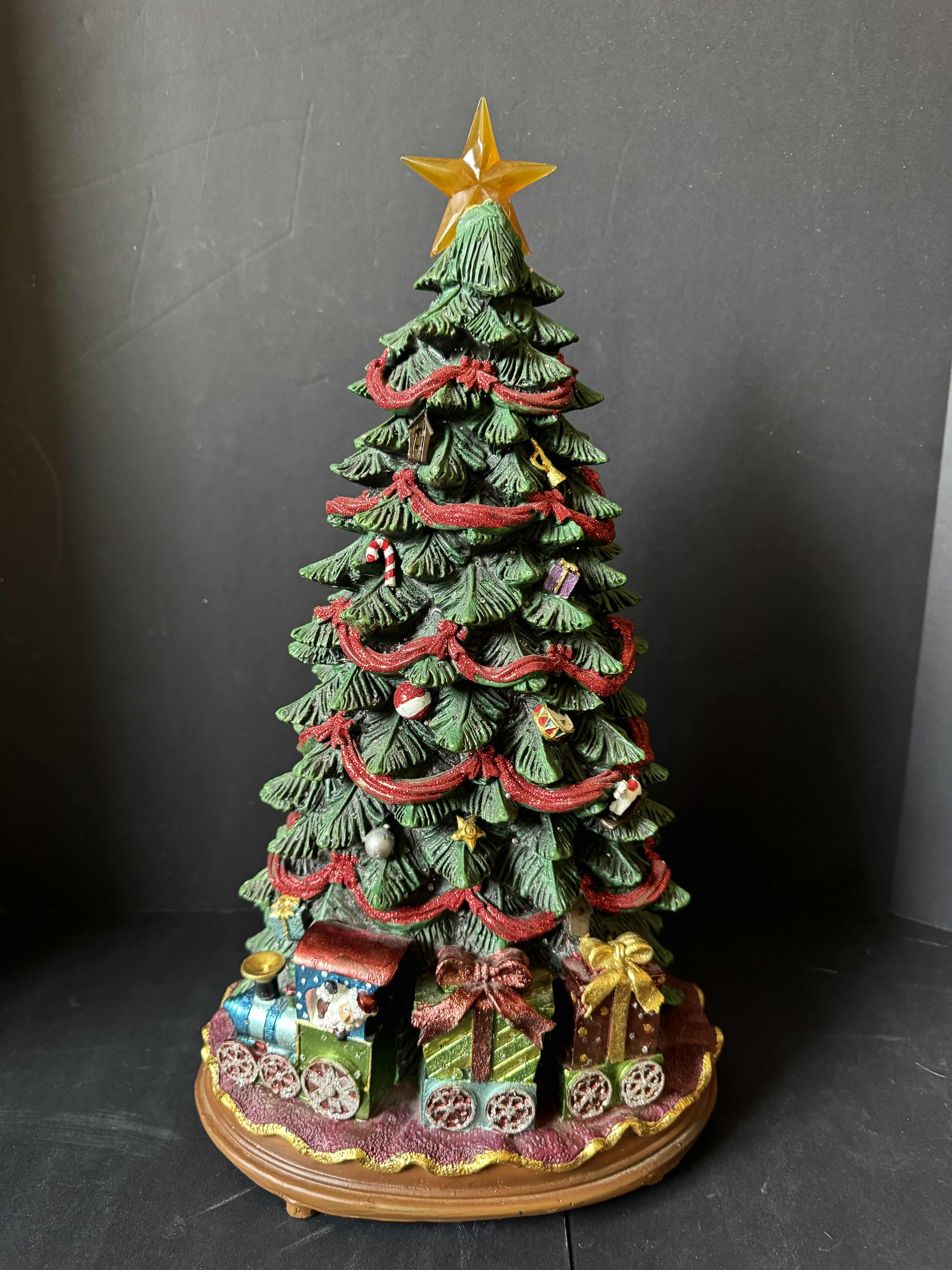 Photo 3 of ASSORTED HOLIDAY DECOR, MUSIC BOX CHRISTMAS TREE, MERRY CHRISTMAS SIGN, LANTERN, TISSUE AND TISSUE BOX