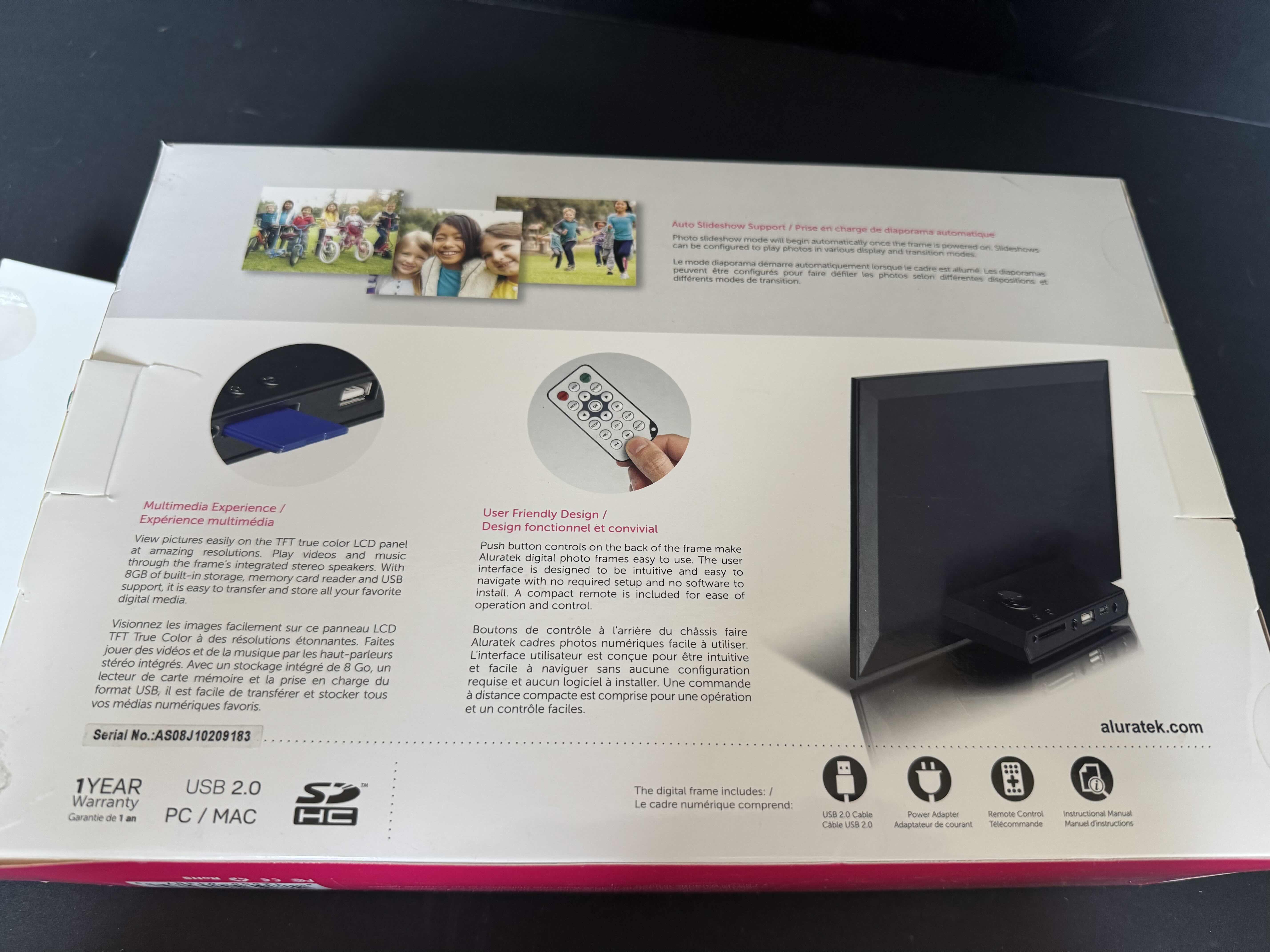 Photo 1 of ALURATEK 10” SLIM DIGITAL PHOTO FRAME