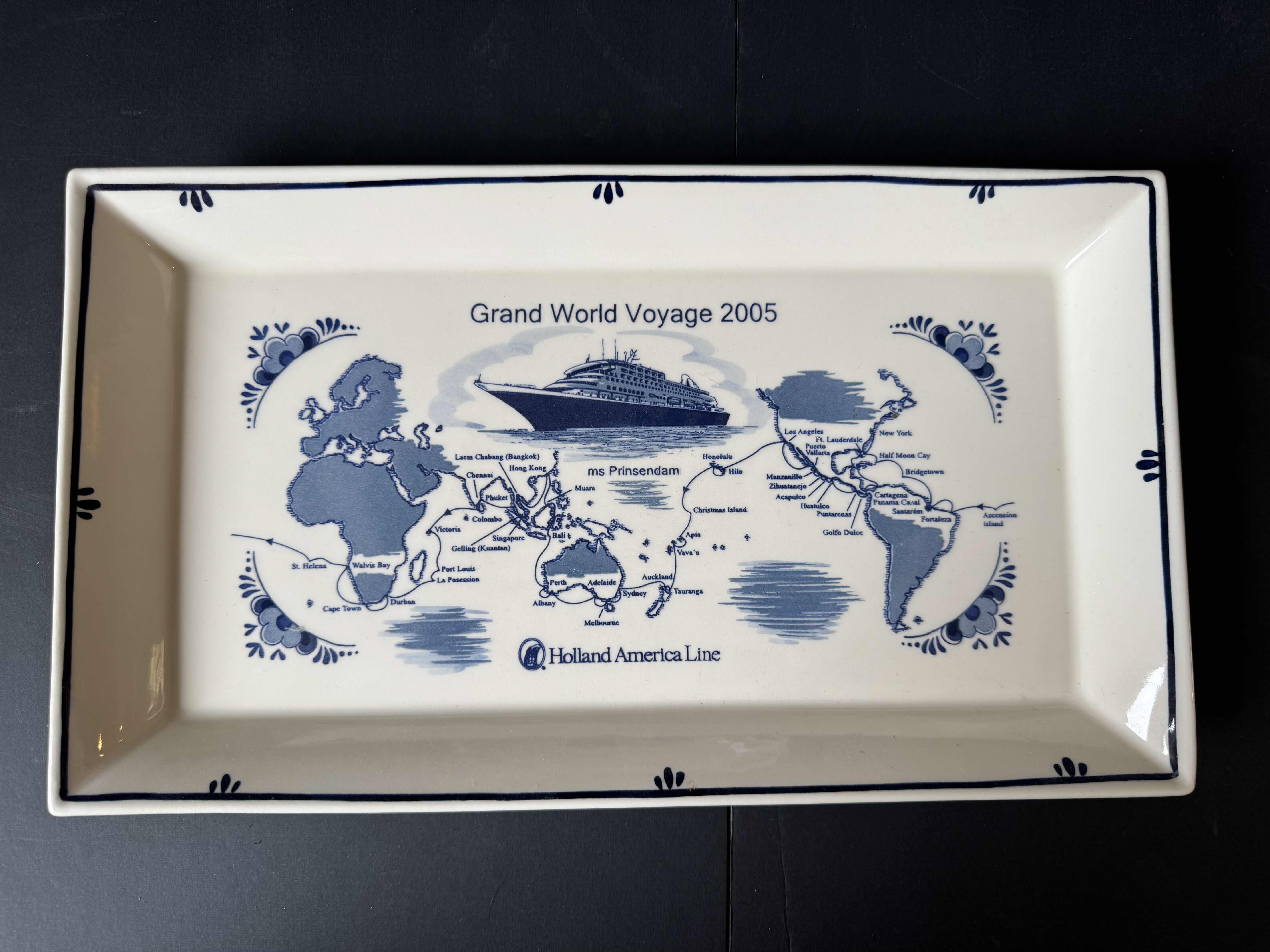 Photo 3 of HOLLAND AMERICAN LINE GRAND VOYAGE COMMEMORATIVE POTTERY, 3 ITEMS