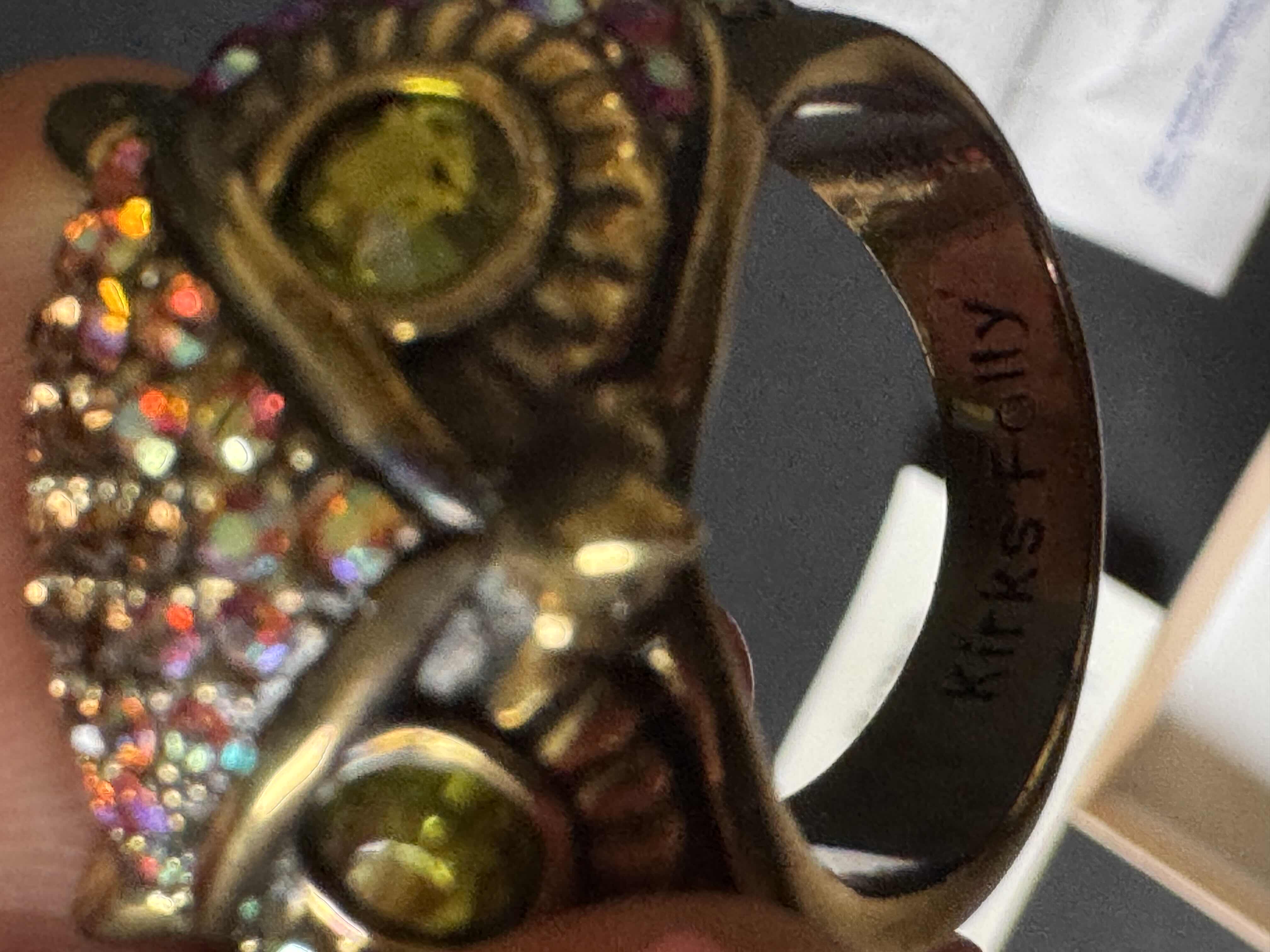 Photo 3 of KIRKS FOLLY OWL RING BRONZE TONE PLATED APPROXIMATELY SIZE 10