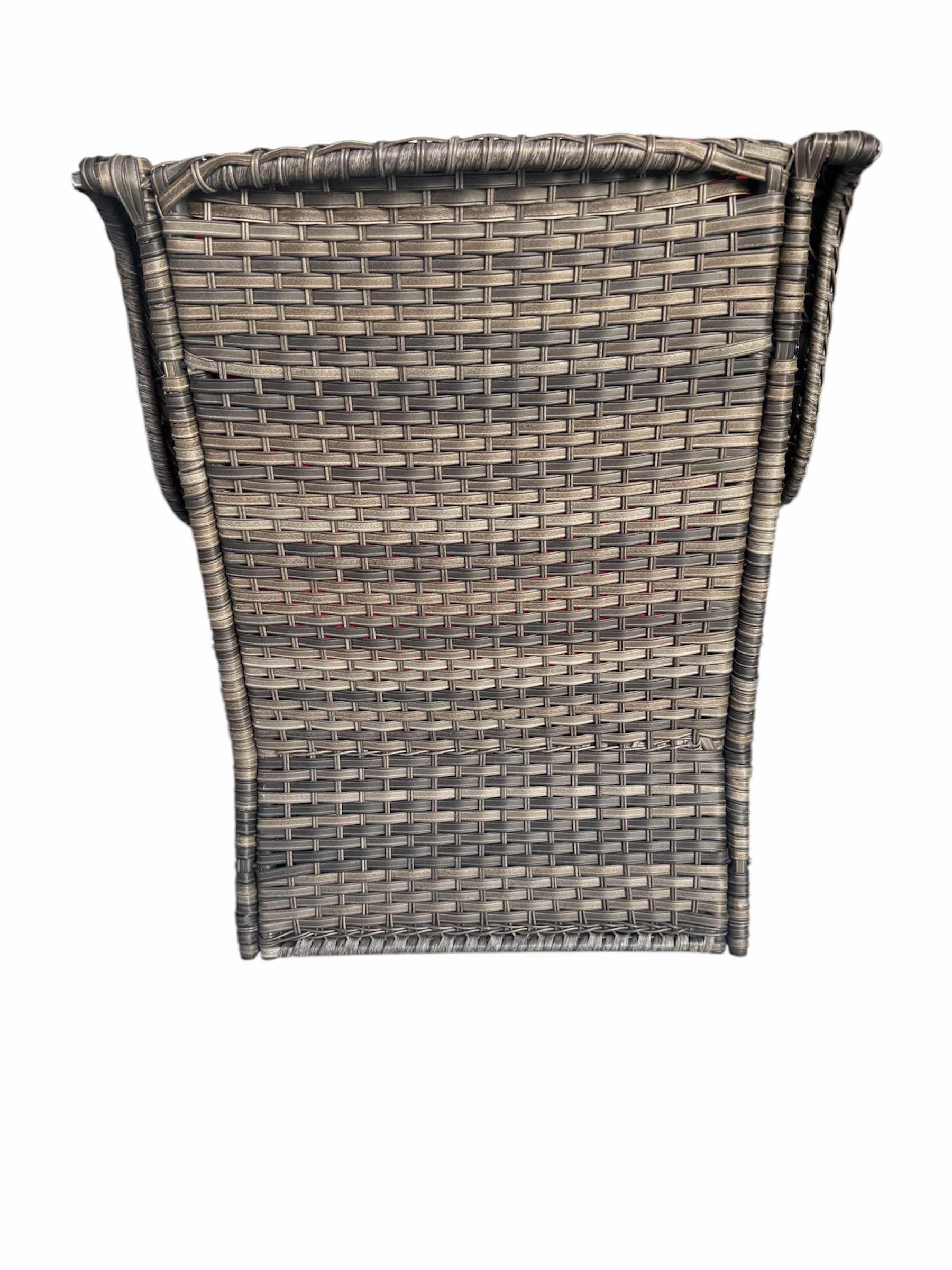 Photo 4 of OUTDOOR WICKER GLIDING PATIO ROCKER WITH RED CUSHIONS

30” X 25” X H35”