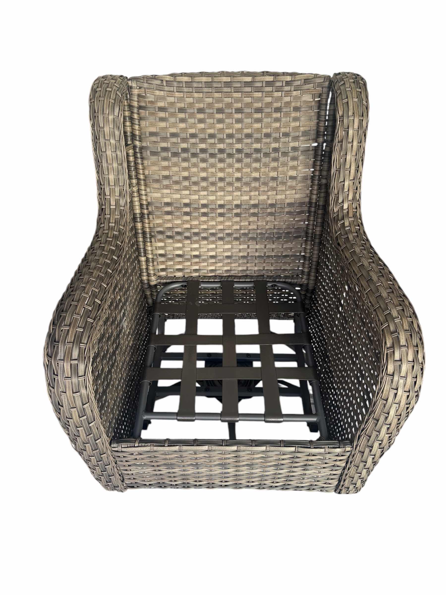 Photo 3 of OUTDOOR WICKER GLIDING PATIO ROCKER WITH RED CUSHIONS

30” X 25” X H35”