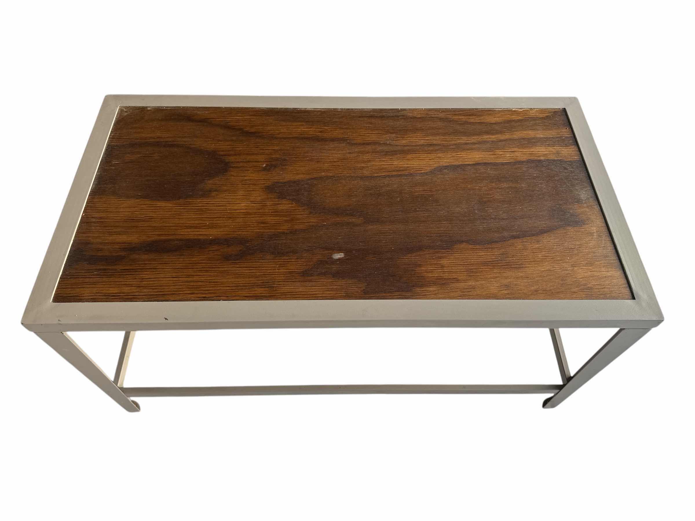 Photo 1 of METAL AND WOOD COFFEE TABLE 38“ x 20“ H18”