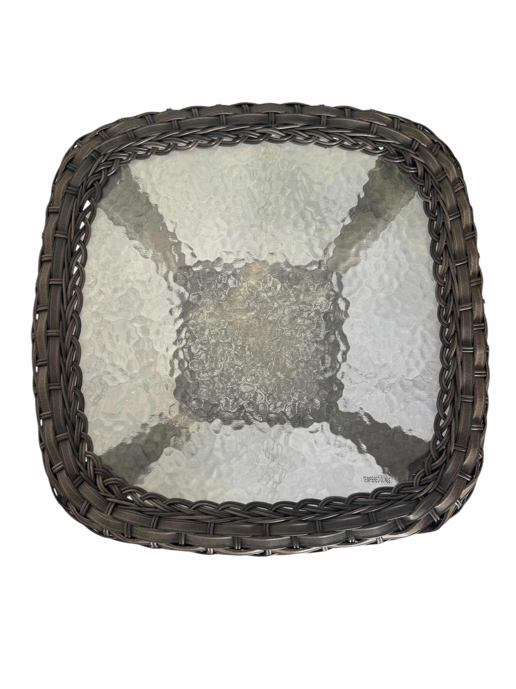 Photo 1 of OUTDOOR WICKER RATTAN PATIO SIDE TABLE 

20” X 20” X H22”