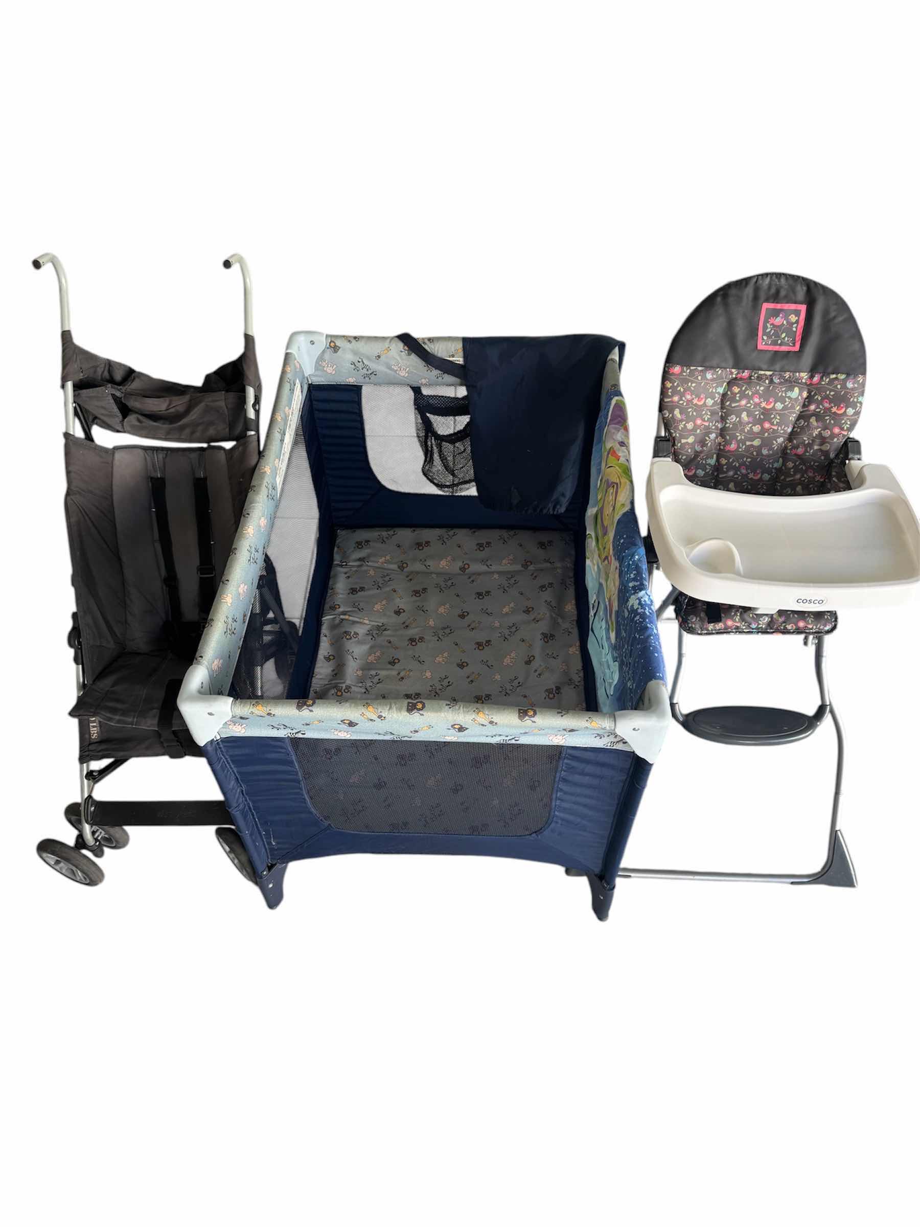 Photo 1 of 3- BABY ITEMS, PACK N PLAY, STROLLER, AND HIGHCHAIR