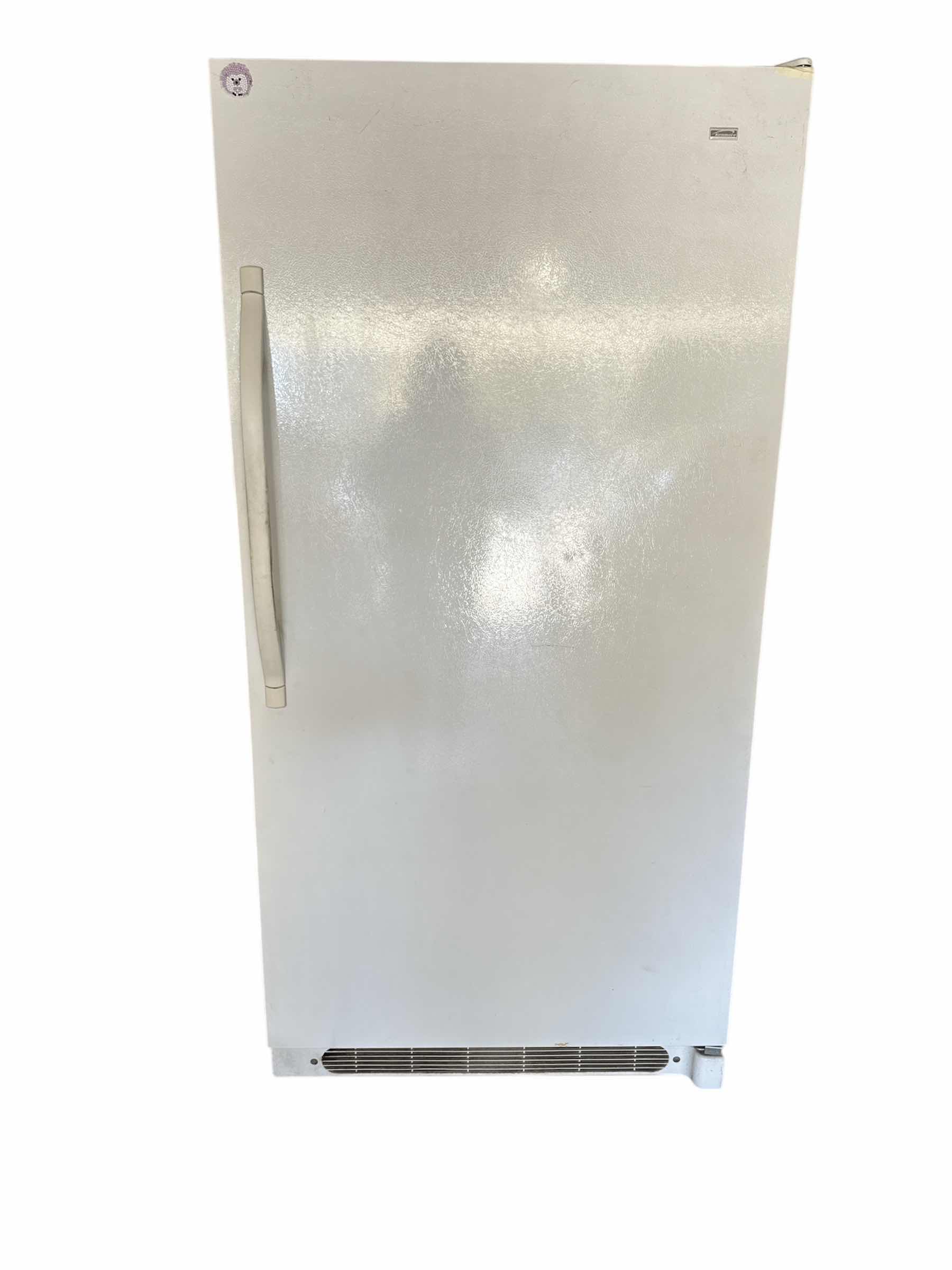 Photo 1 of KENMORE WHITE STAND ALONE REFRIGERATOR 32”X 27” H66” (CONTENTS NOT INCLUDED)