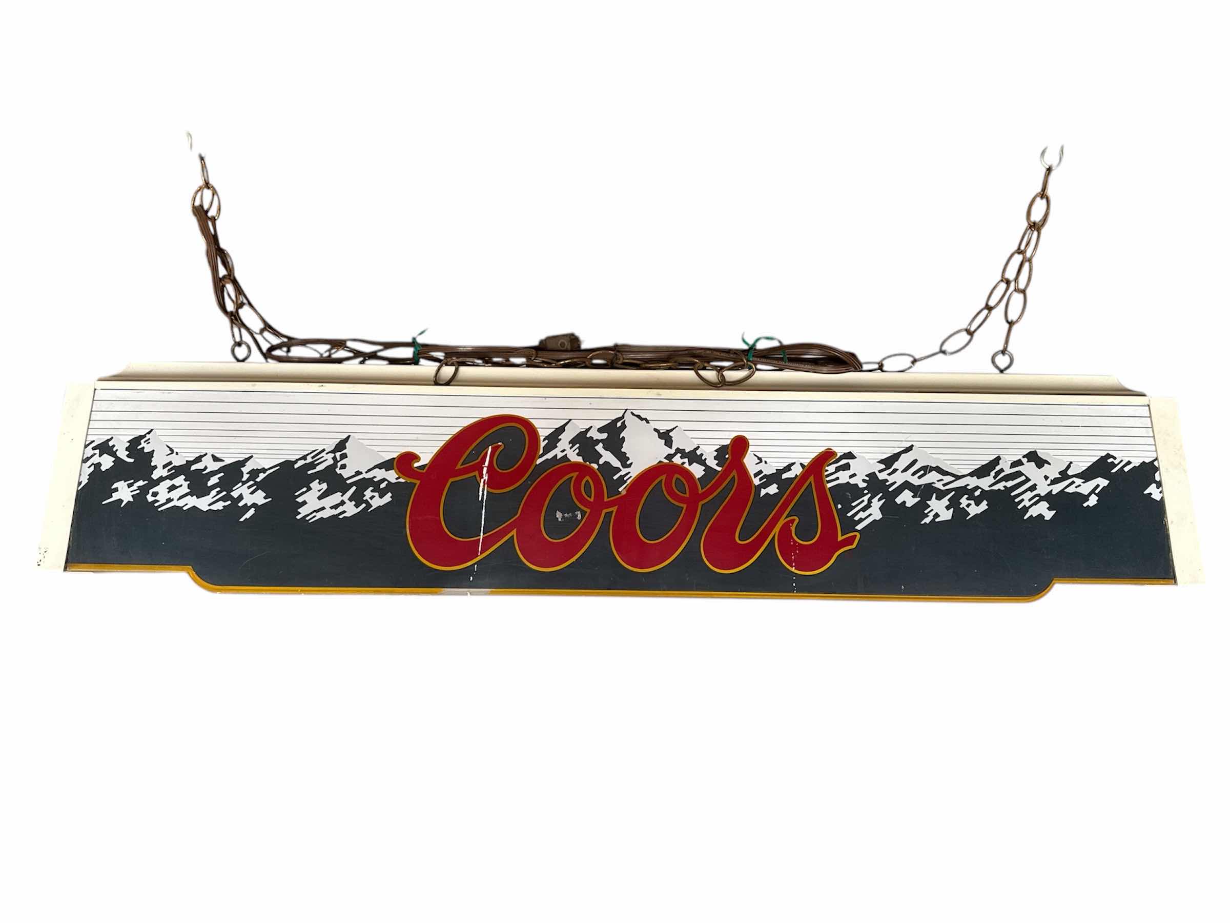 Photo 1 of VINTAGE COORS ILLUMINATED POOL TABLE LIGHT 37” L