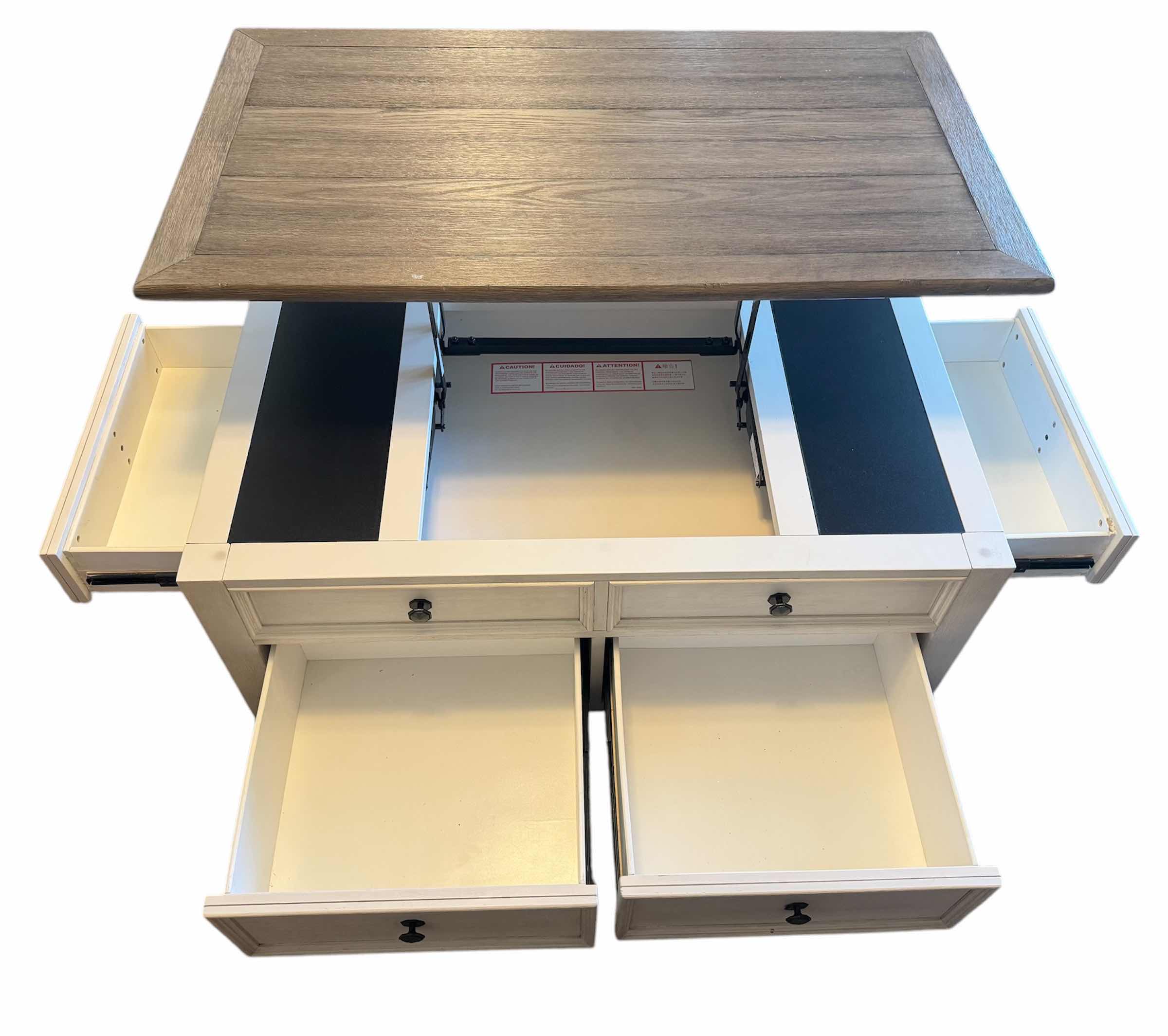 Photo 1 of ASHLEY BOLANBURG LIFT-TOP COFFEE TABLE, WHITE 
45” X 25.5” X H19.5”