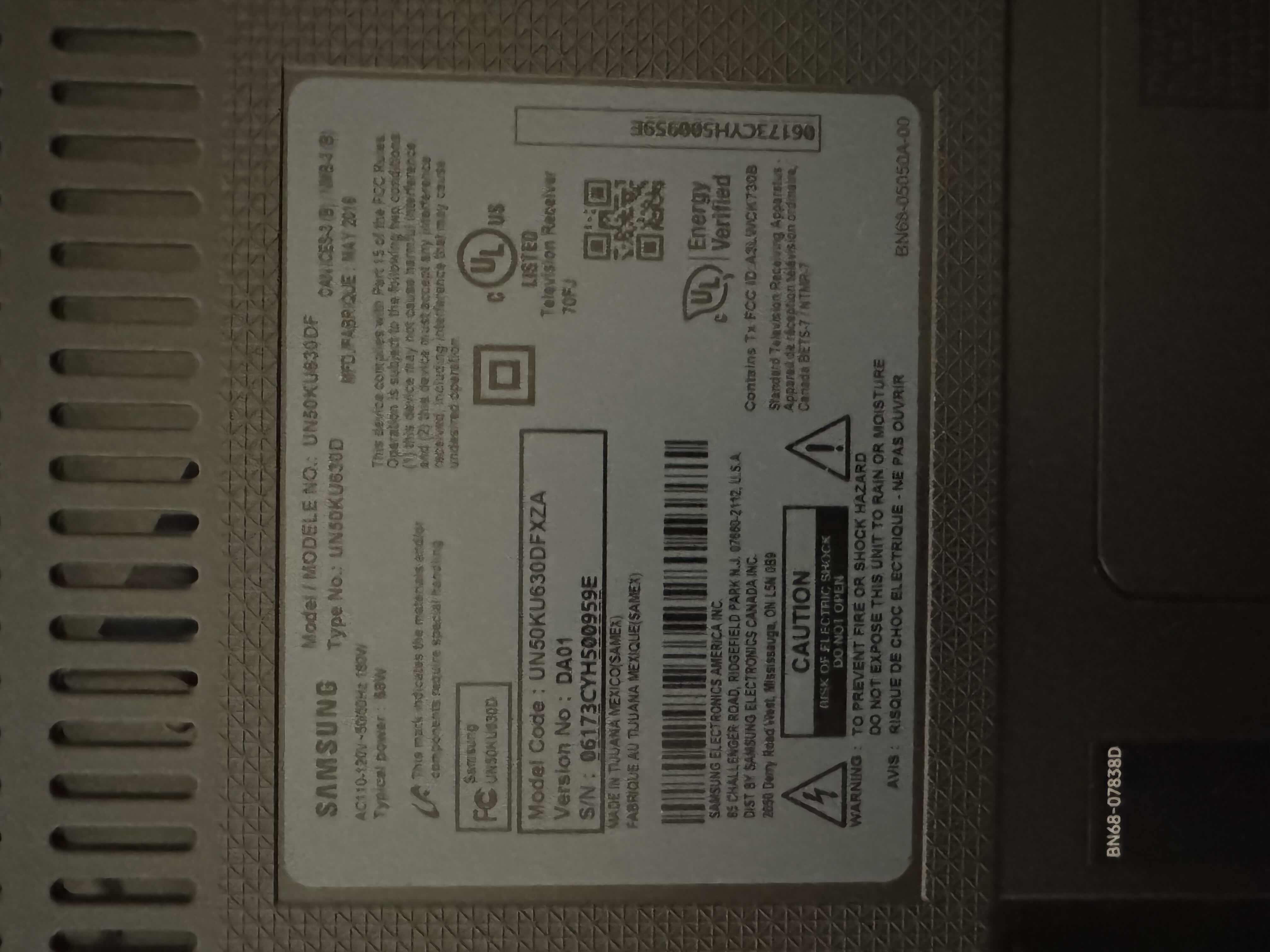 Photo 1 of 50” SAMSUNG TELEVISION WITH REMOTE