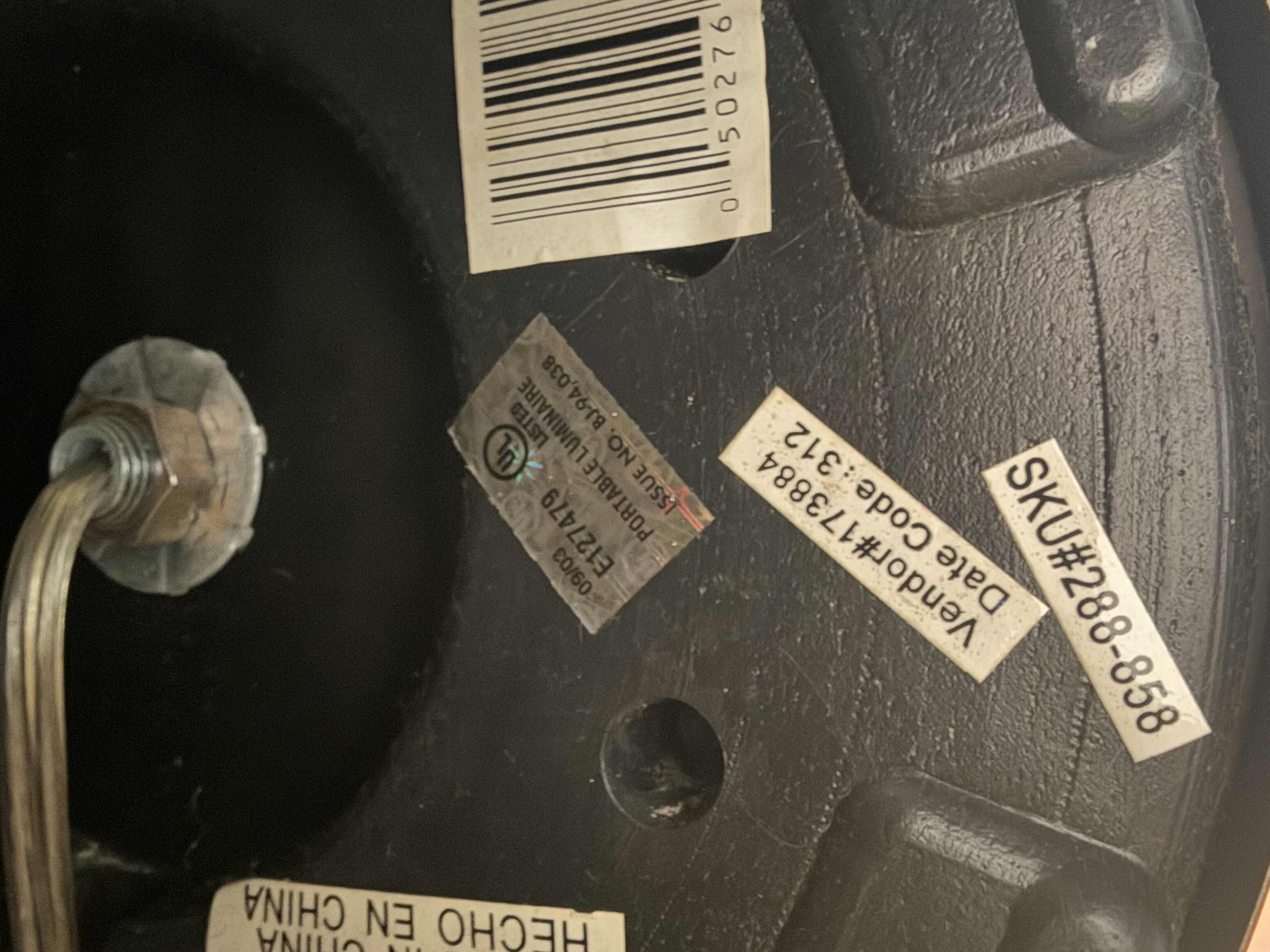 Photo 1 of TWO HEADED FLOOR LAMP, MODEN ORANGE 

H72”