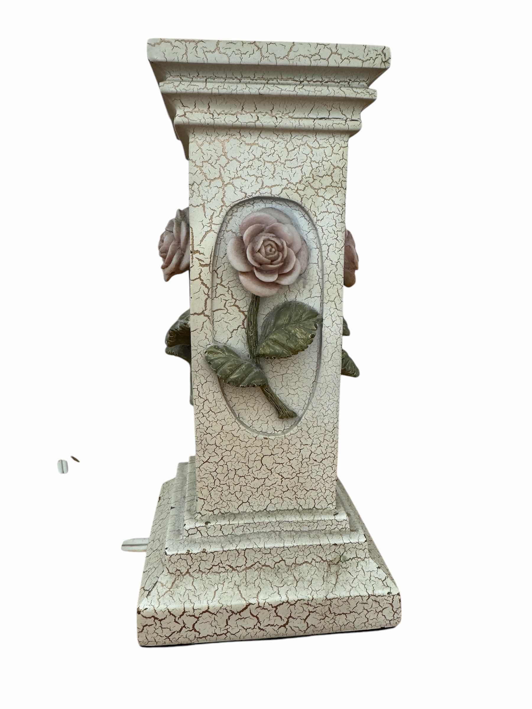 Photo 1 of VINTAGE LAMP TABLE, HAND PAINTED, RESIN STAND

H21”