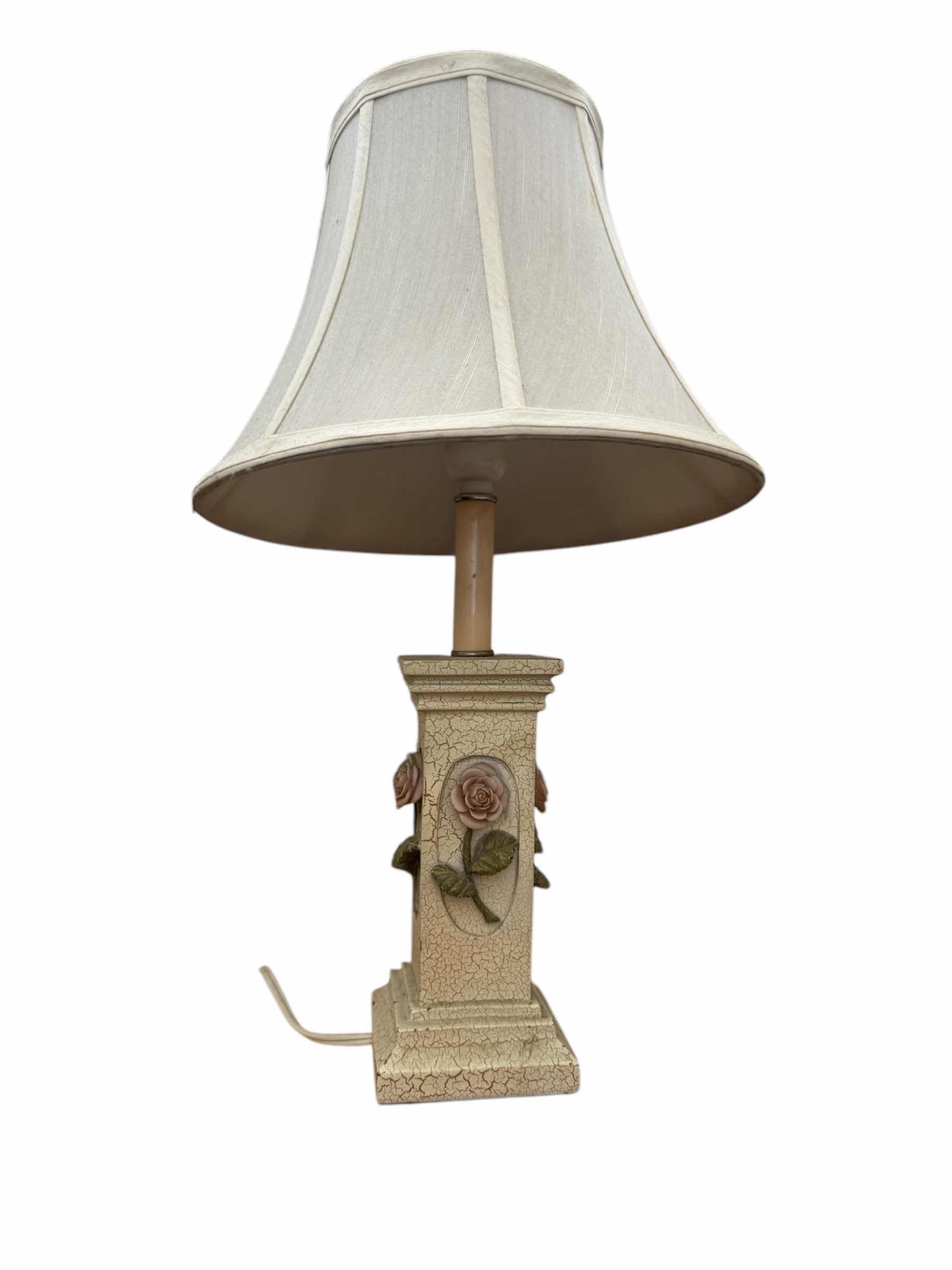 Photo 1 of VINTAGE LAMP TABLE, HAND PAINTED, RESIN STAND

H21”