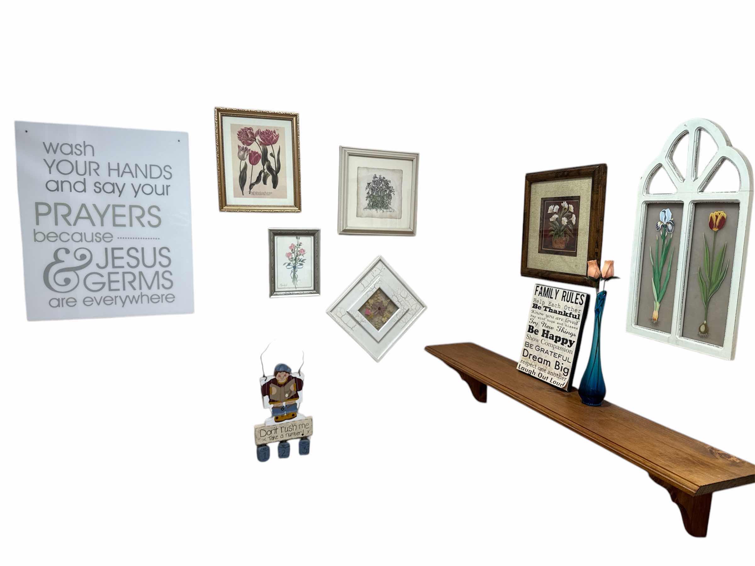 Photo 1 of 11- WALL ARTWORK AND SHELF