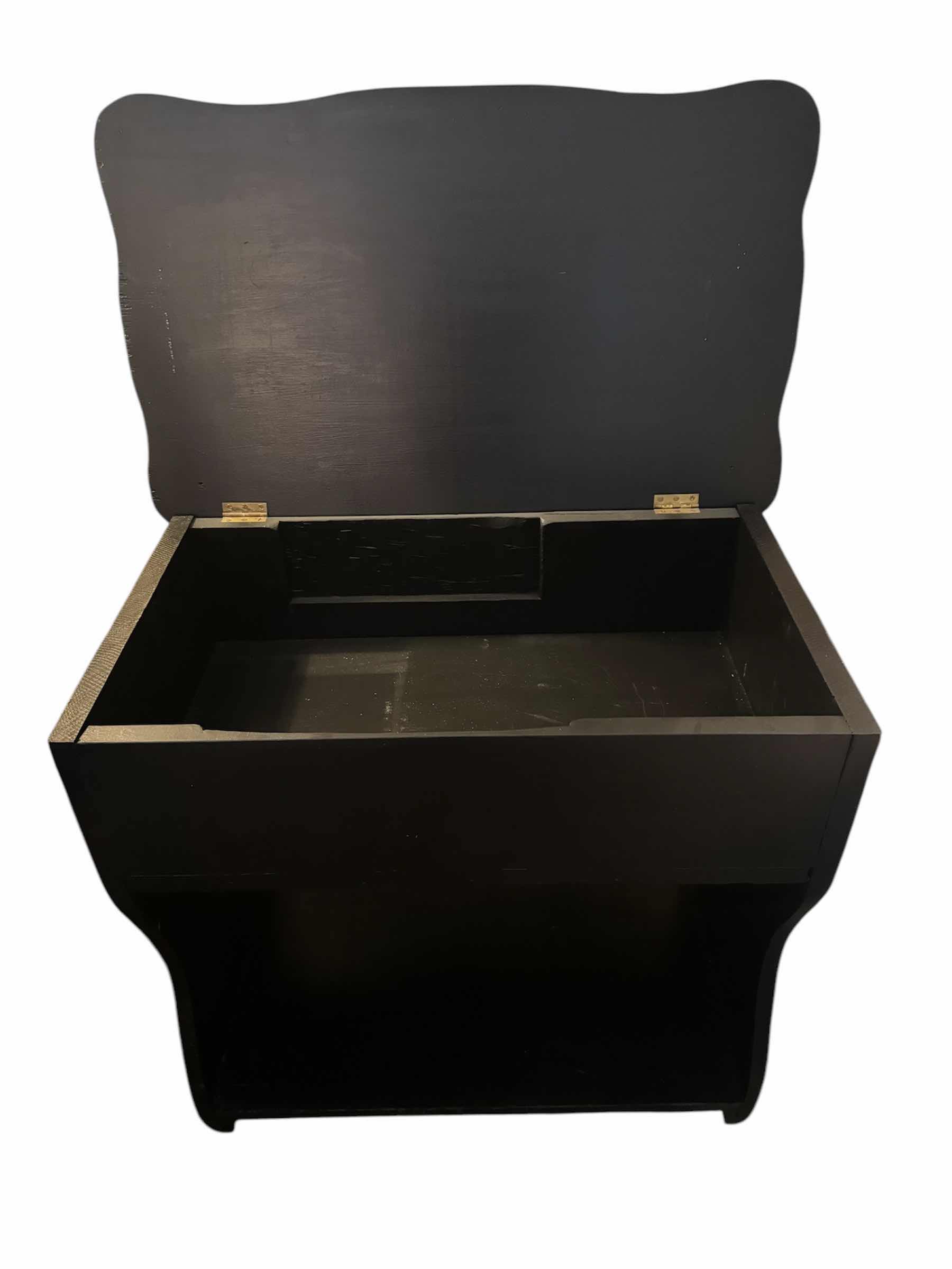 Photo 3 of VINTAGE WOODEN NIGHTSTAND, BLACK 

25” X 15” X H25”