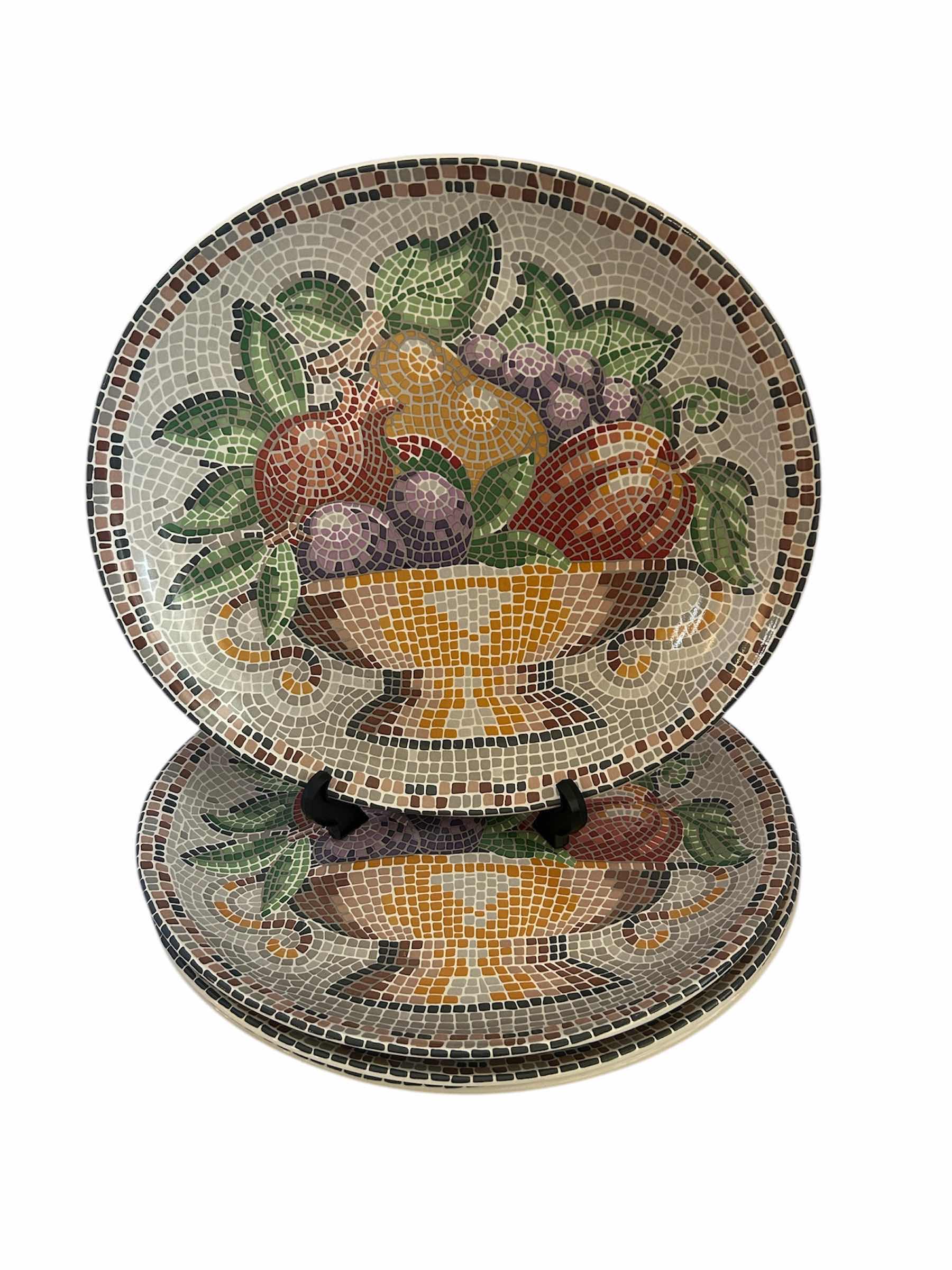 Photo 1 of 4- SANGO "ZOEY" MOSAIC DESIGN CHOP ROUND PLATTER